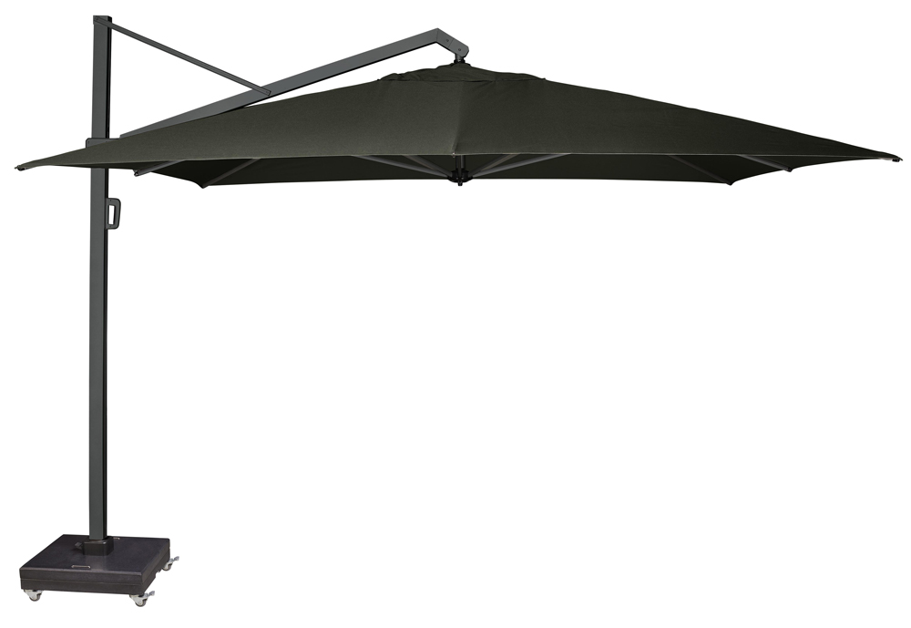 Platinum Sun & Shade Icon parasoll premium Svart/grå exkl. parasollfot 4 x 3 m