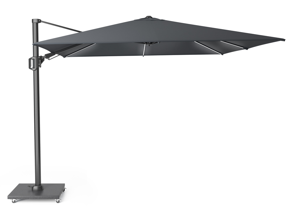 Platinum Sun & Shade Challenger T2 Glow parasoll Mörkgrå/grå exkl. parasollfot 3 x 3 m