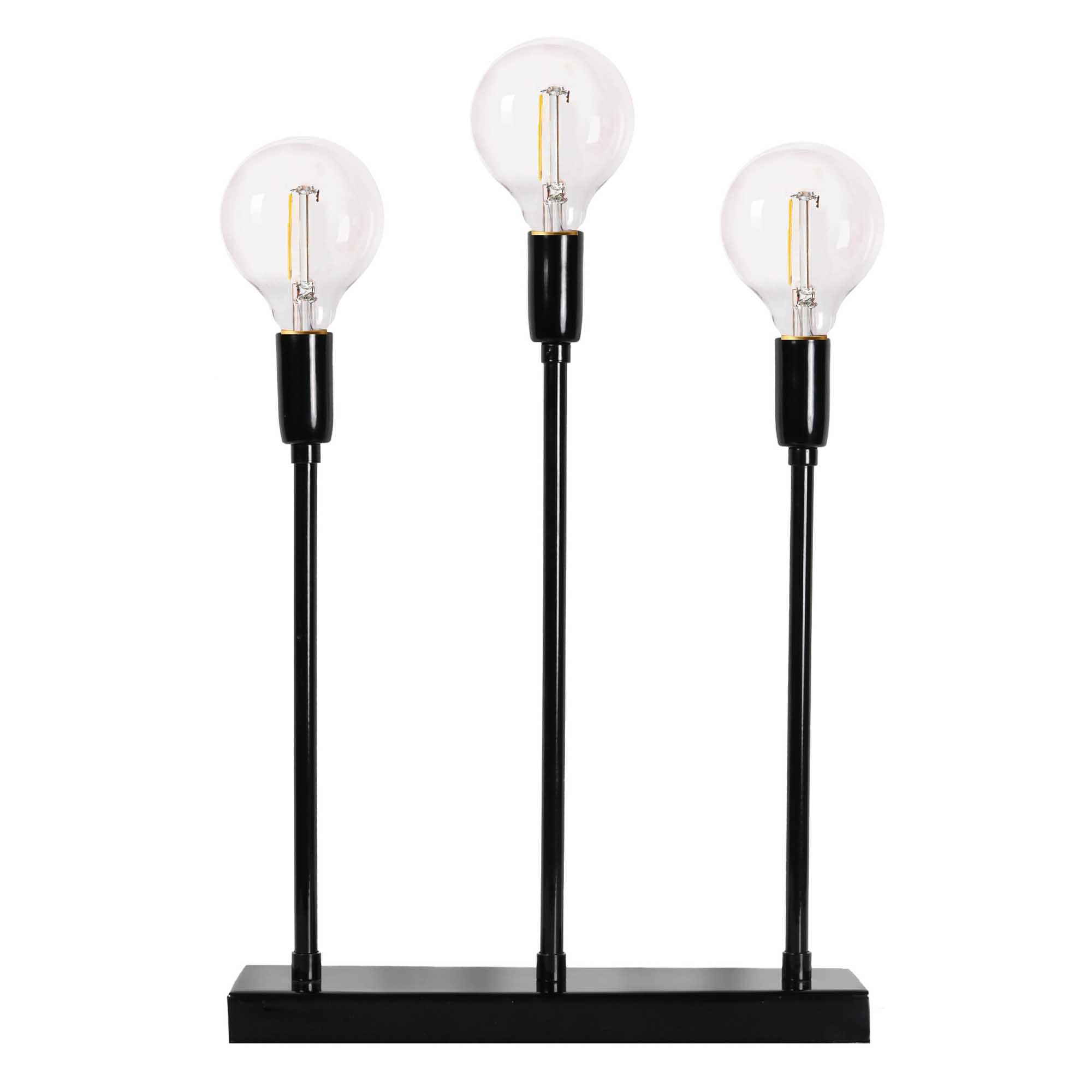 PR Home Soft bordslampa 3-L Svart inkl. ljuskälla 34 cm