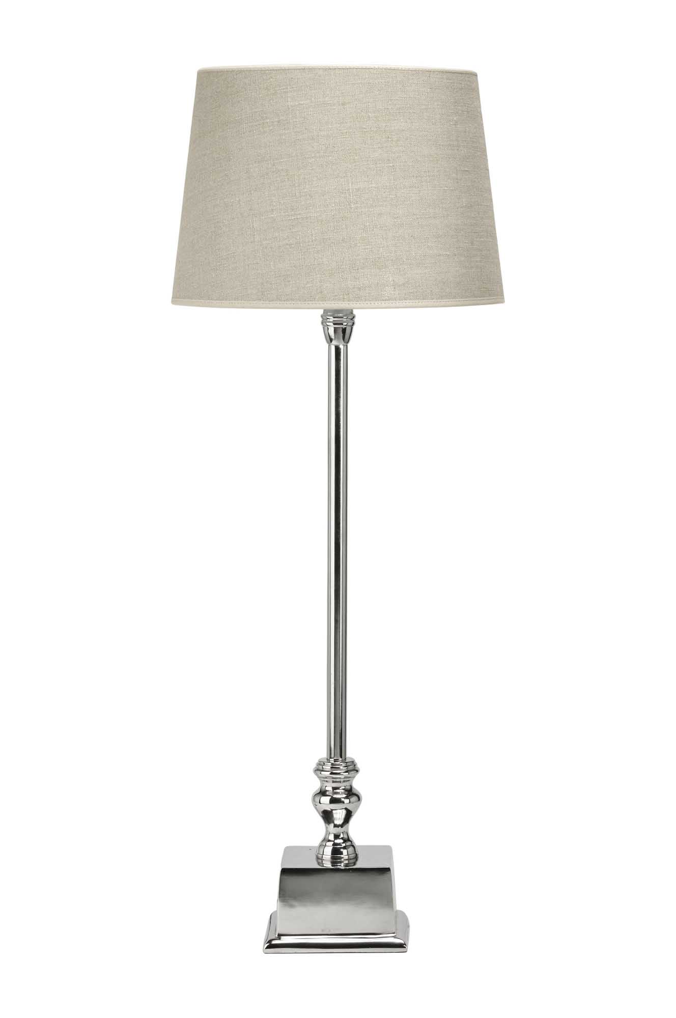 PR Home Linné bordslampa Krom/natur skärm 80 cm