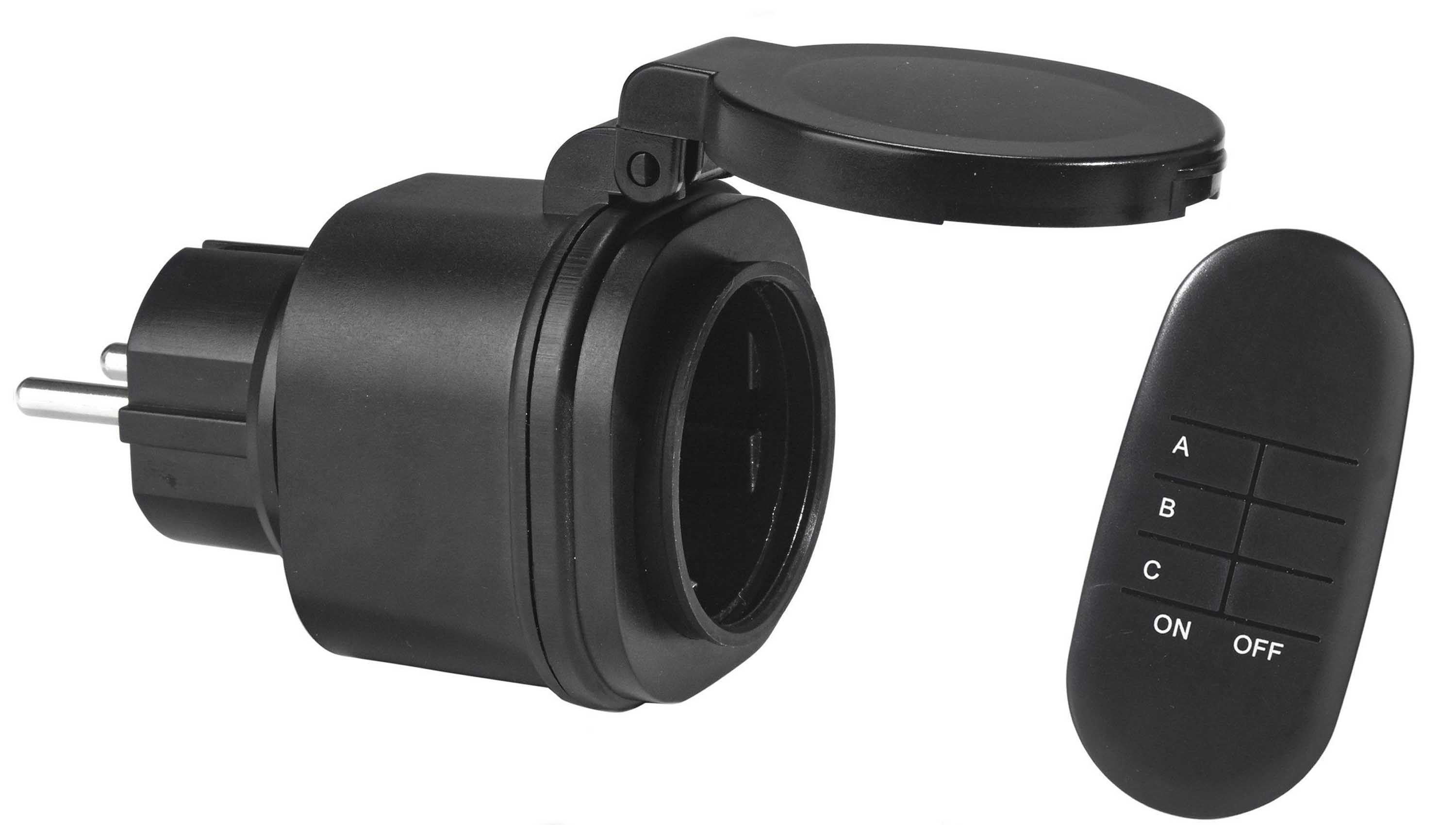 PR Home Fjärrströmbrytare utomhus Svart 1-pack