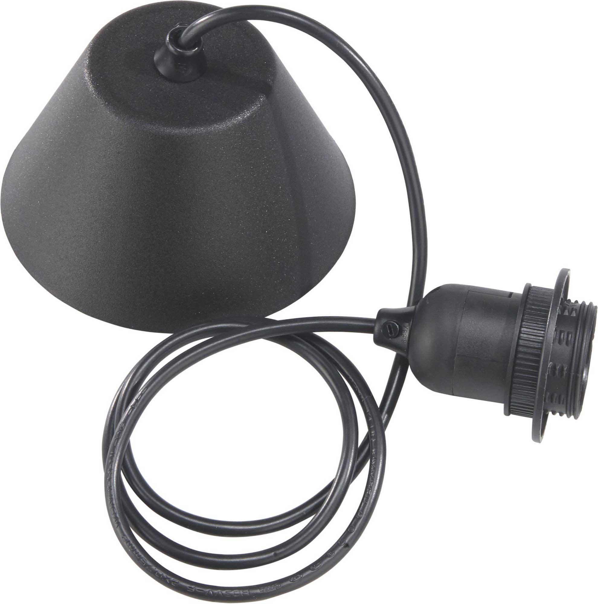 PR Home Takupphäng E27 Svart 2,1 m
