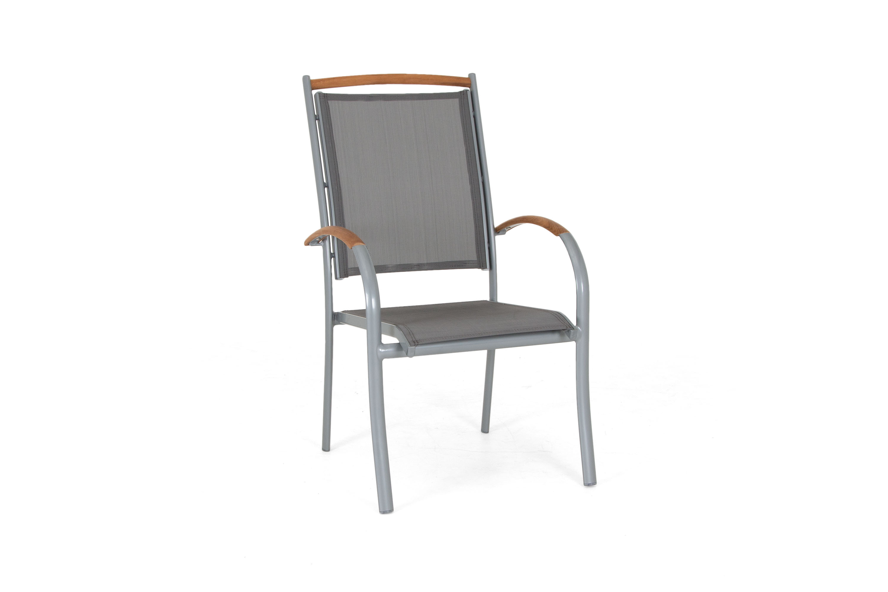 Selected Home Nice stapelstol Silver/silver Teak armstöd