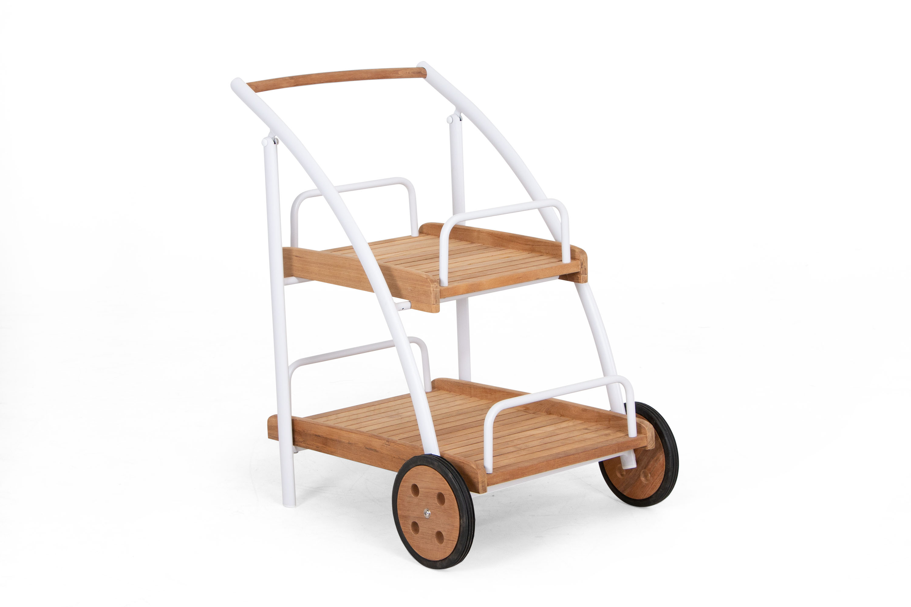 Selected Home Nice serveringsvagn Vit med teak 68 x 56 cm