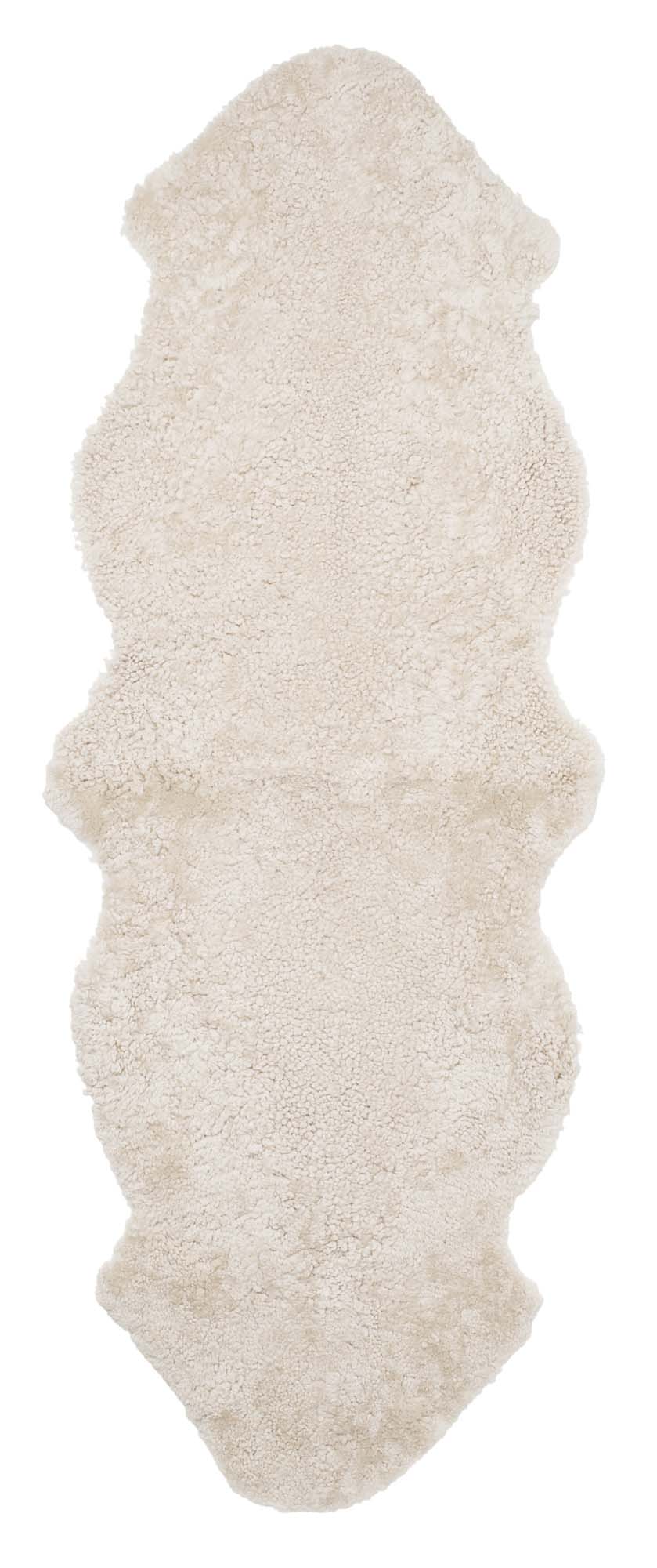 Skinnwille Curly fårskinn Beige 60 x 180 cm