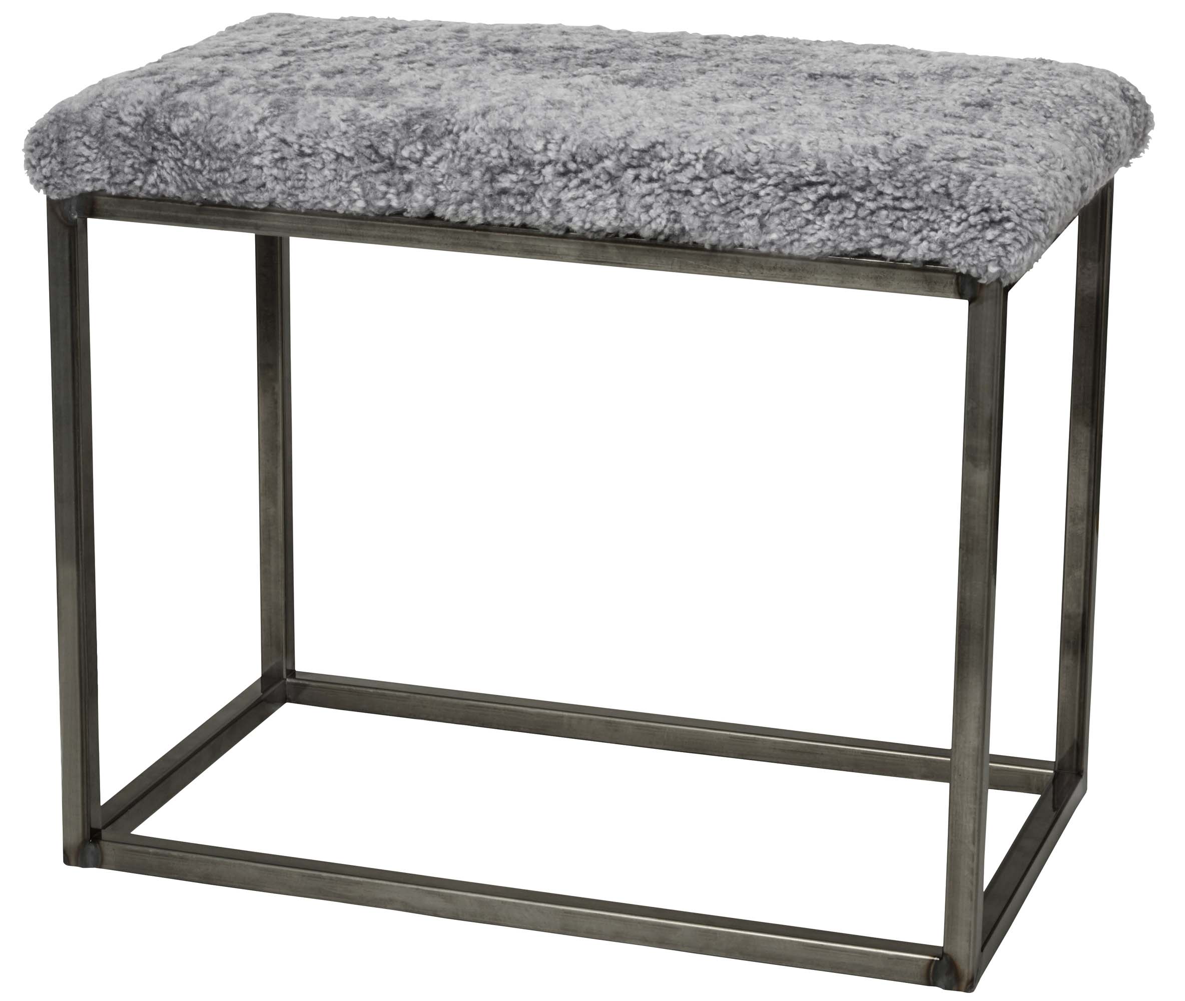 Skinnwille Palle pall M Charcaol Grå silver/metallic 35 x 35 x 50 cm