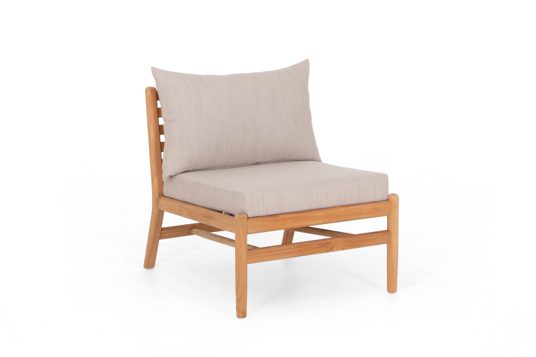 Sunzo Hampton mittdel Teak med beige dyna 63 x 70 x 68 cm