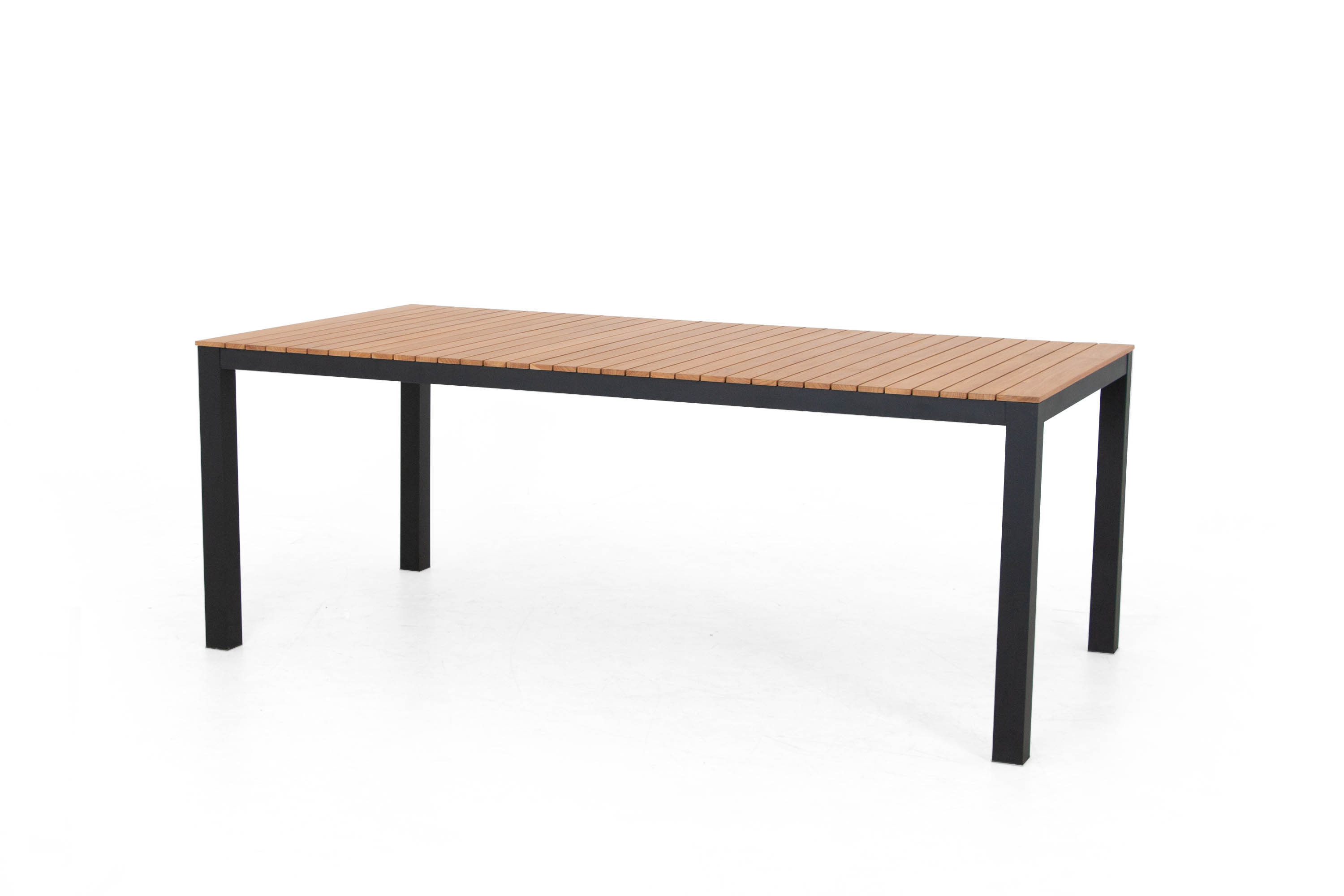 Sunzo Bay matbord Svart/teak 200 x 100 cm