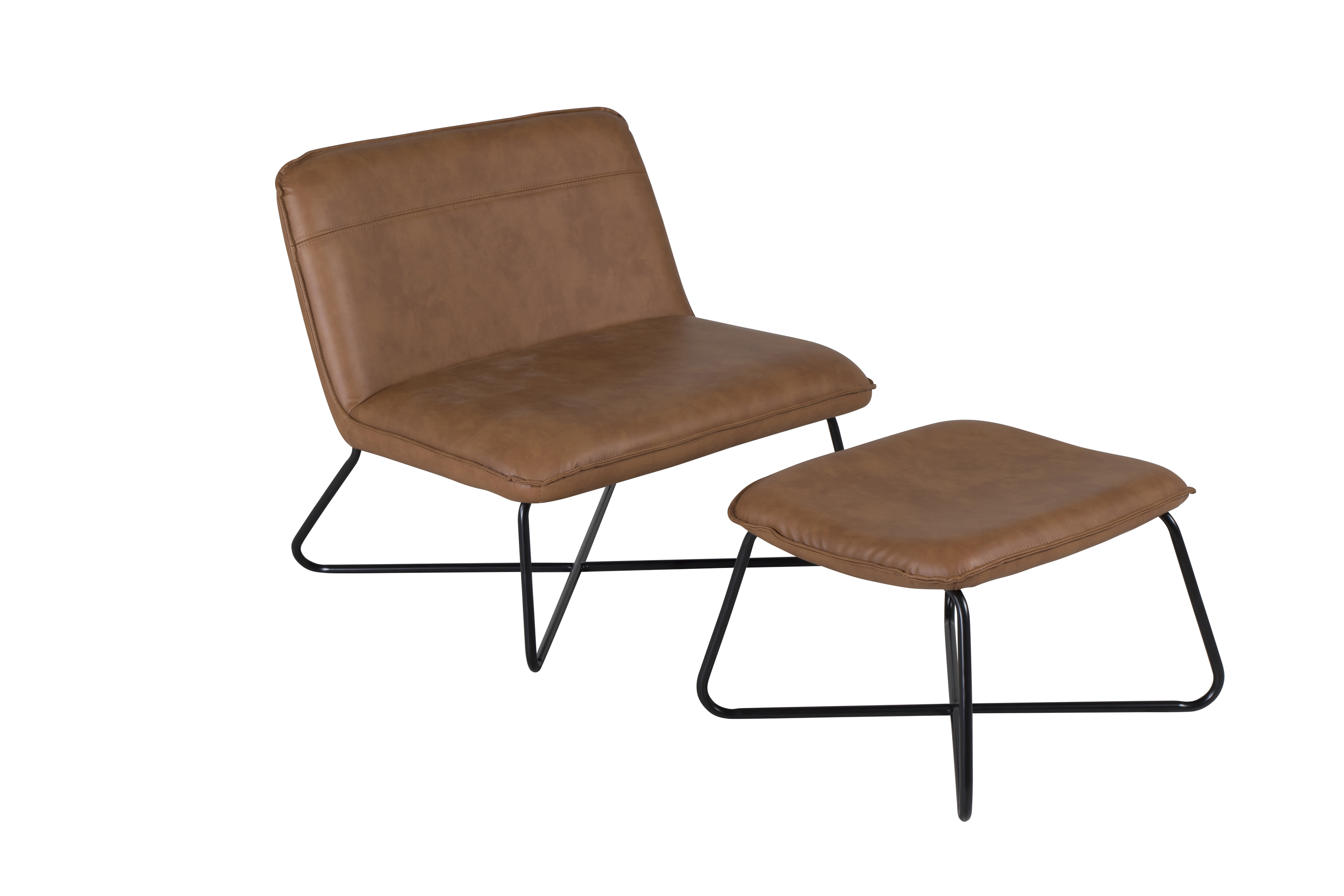 Venture Design X-lounge stol Brun PU läder/svart