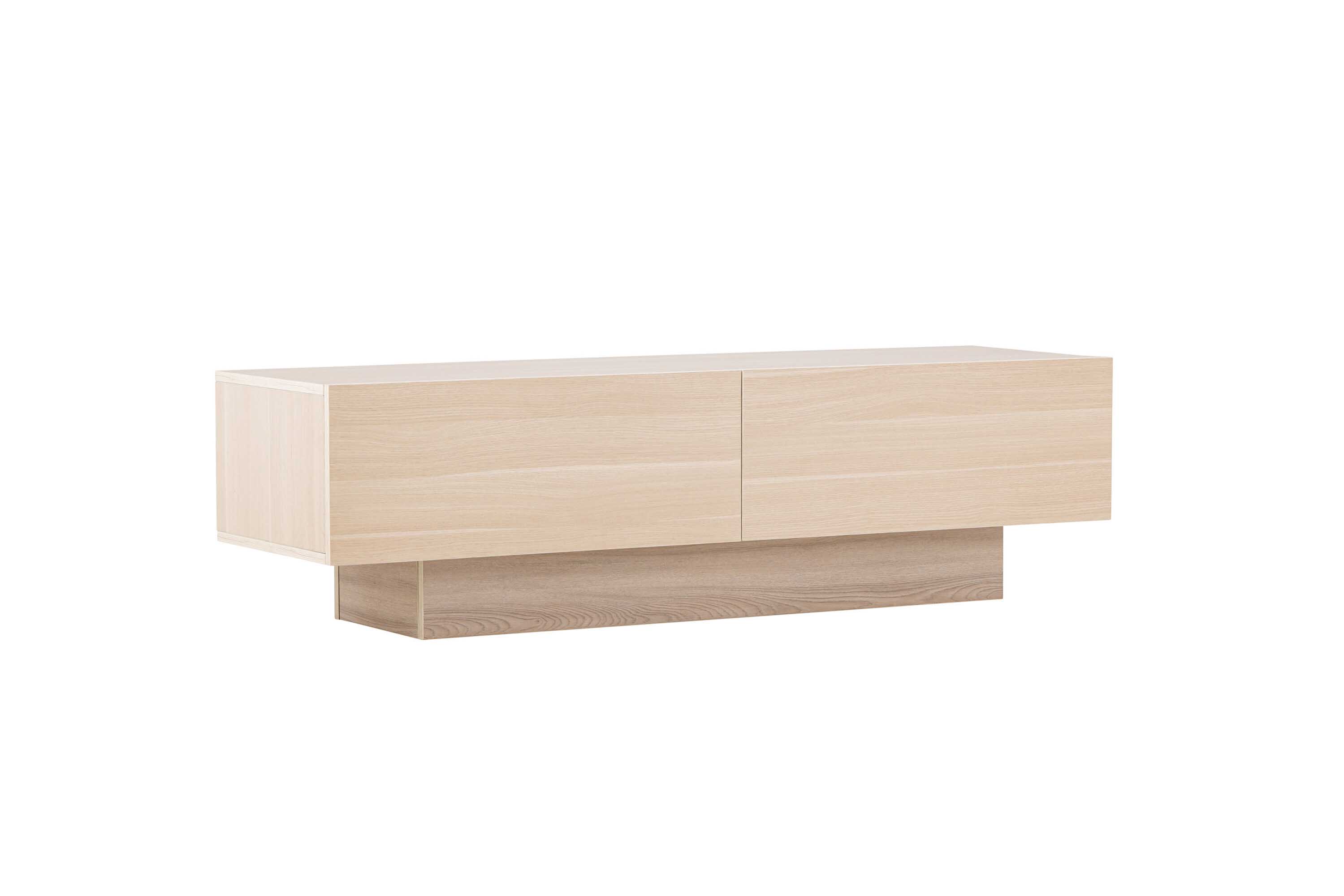 Venture Design Cuenca TV-bänk Whitewash/glas 160 x 47 cm