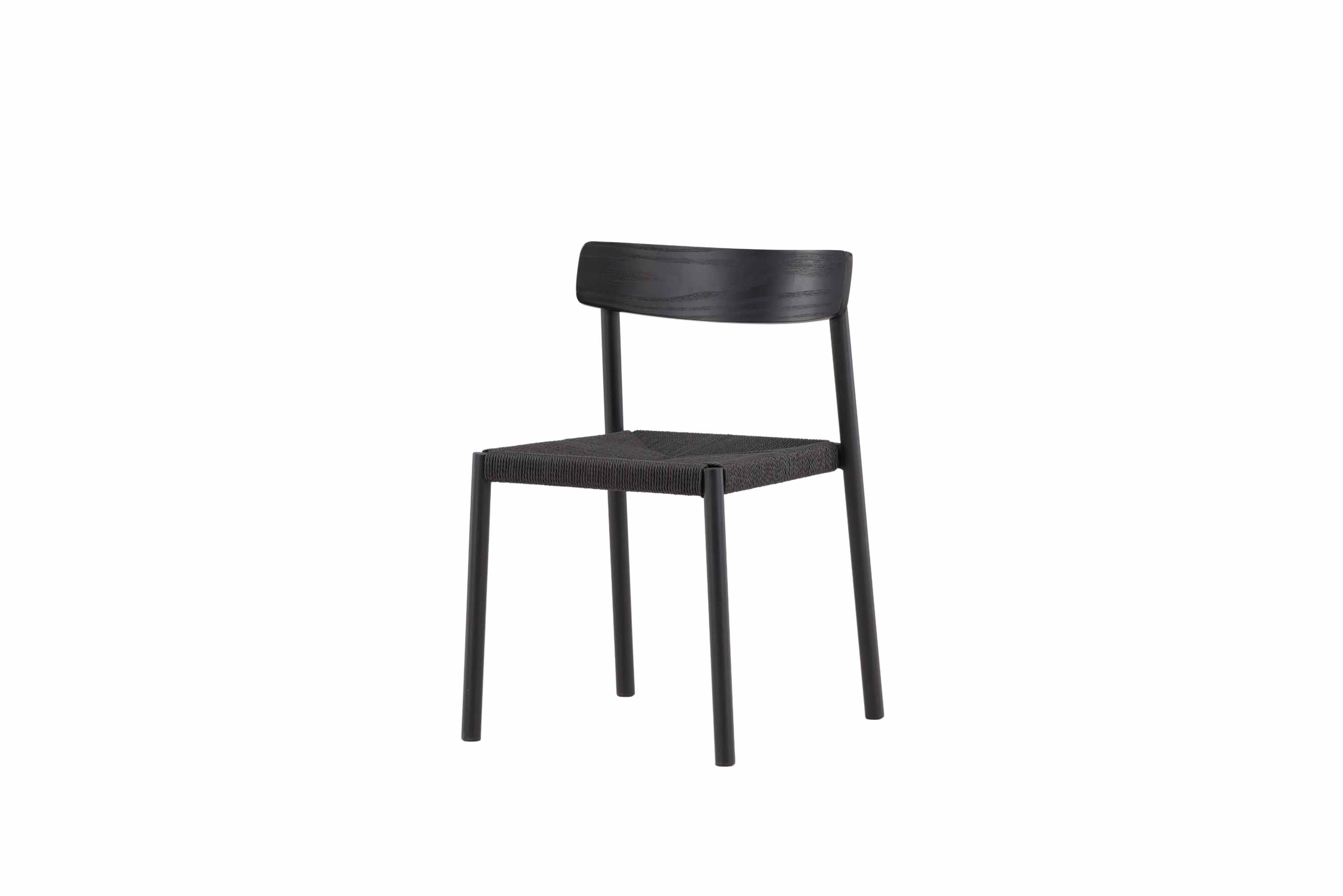 VIND Malmön matstol Svart/beige linne