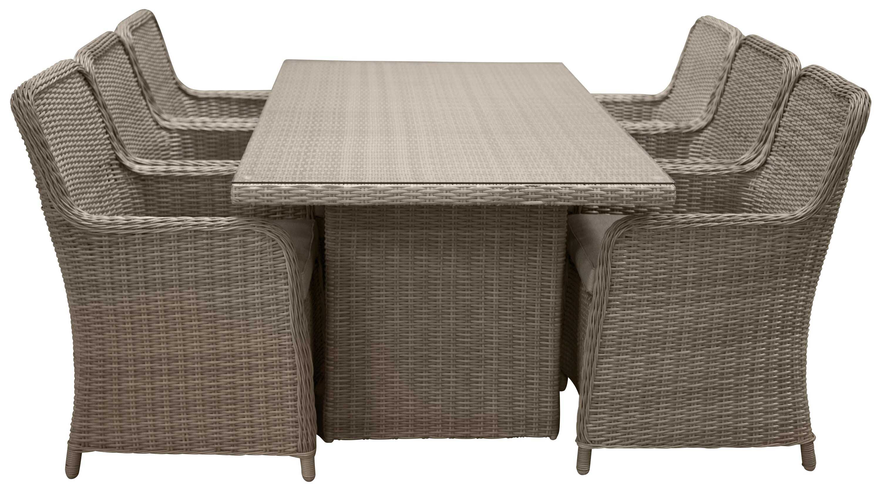 Venture Design Wembley matgrupp Natur 6 stolar & bord 200x100 cm