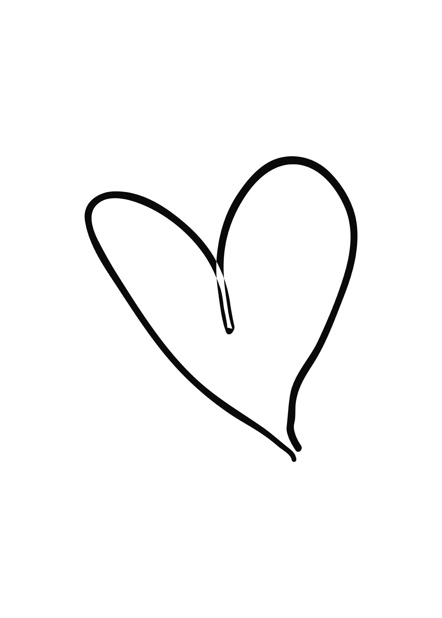 Venture Design Heart poster 50 x 70 cm Svart/vit