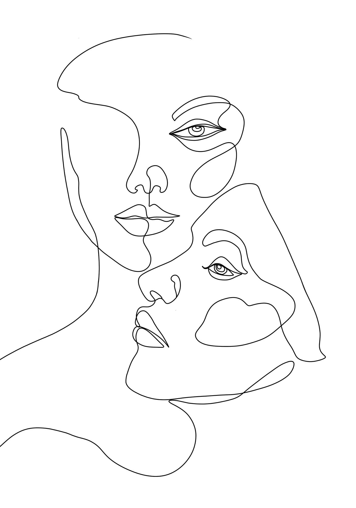 Venture Design Faces poster 70 x 100 cm Svart/vit