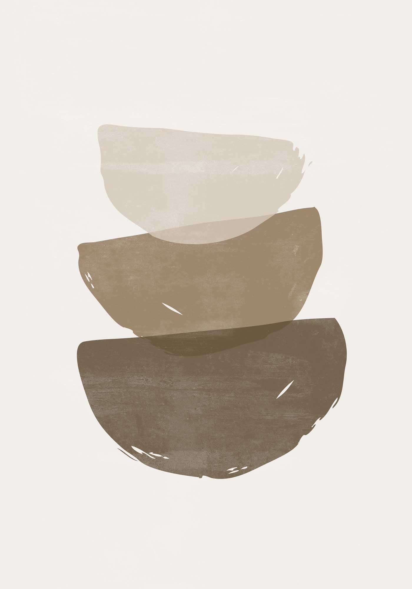 Venture Design Brush strokes poster 70 x 100 cm Beige