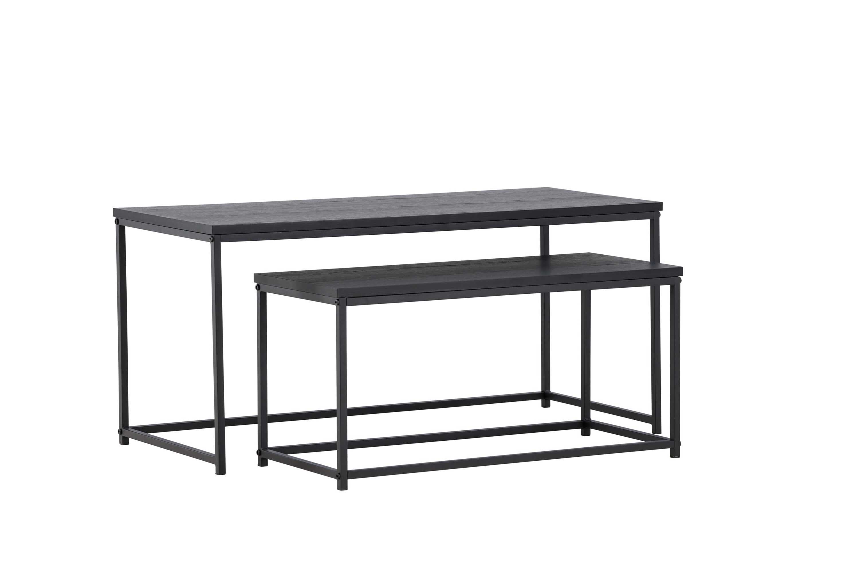 Venture Design Staal soffbord Svart 100 x 43 cm & 75 x 33 cm