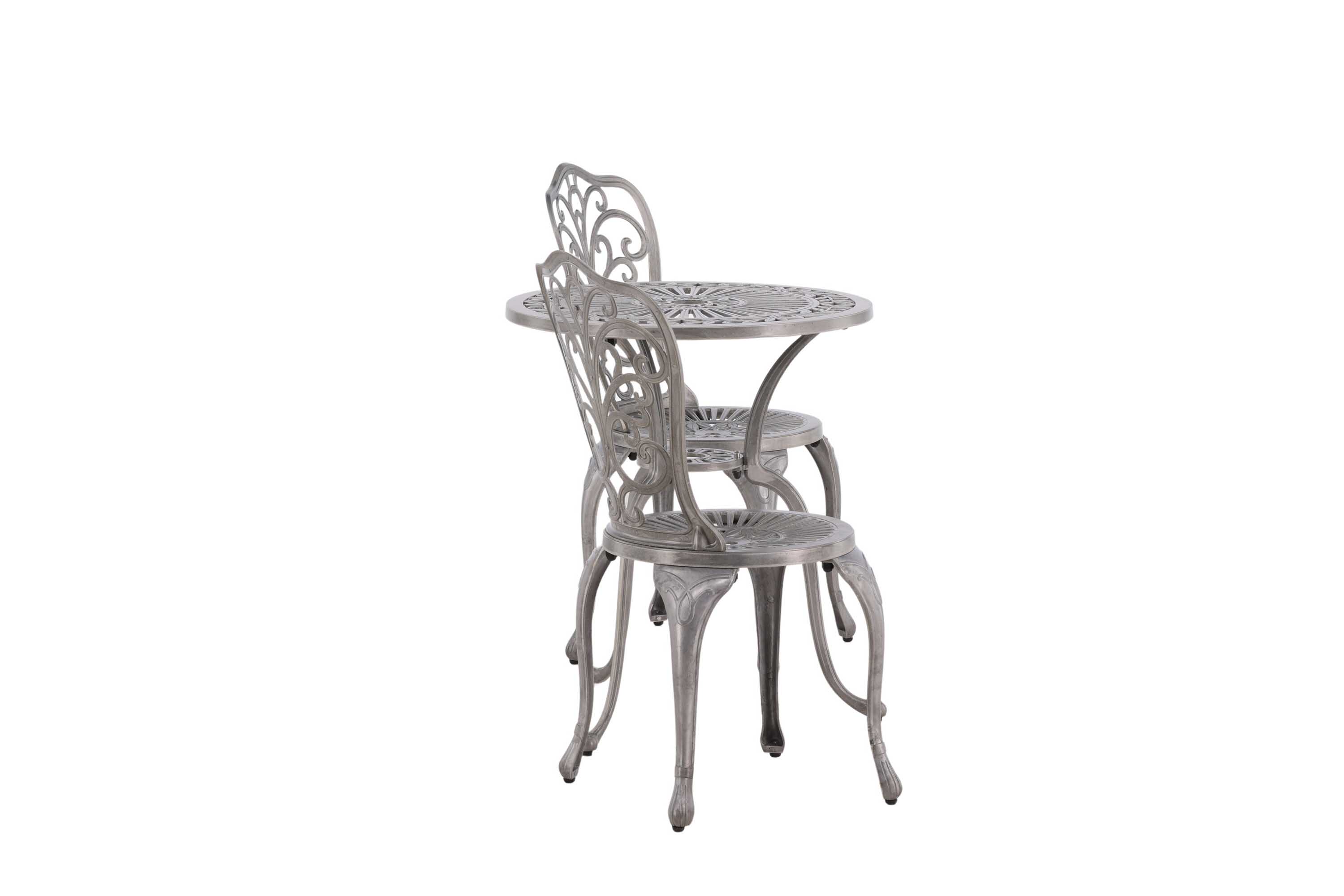 Venture Design Nandin caféset Silver 2 stolar & bord 60 cm