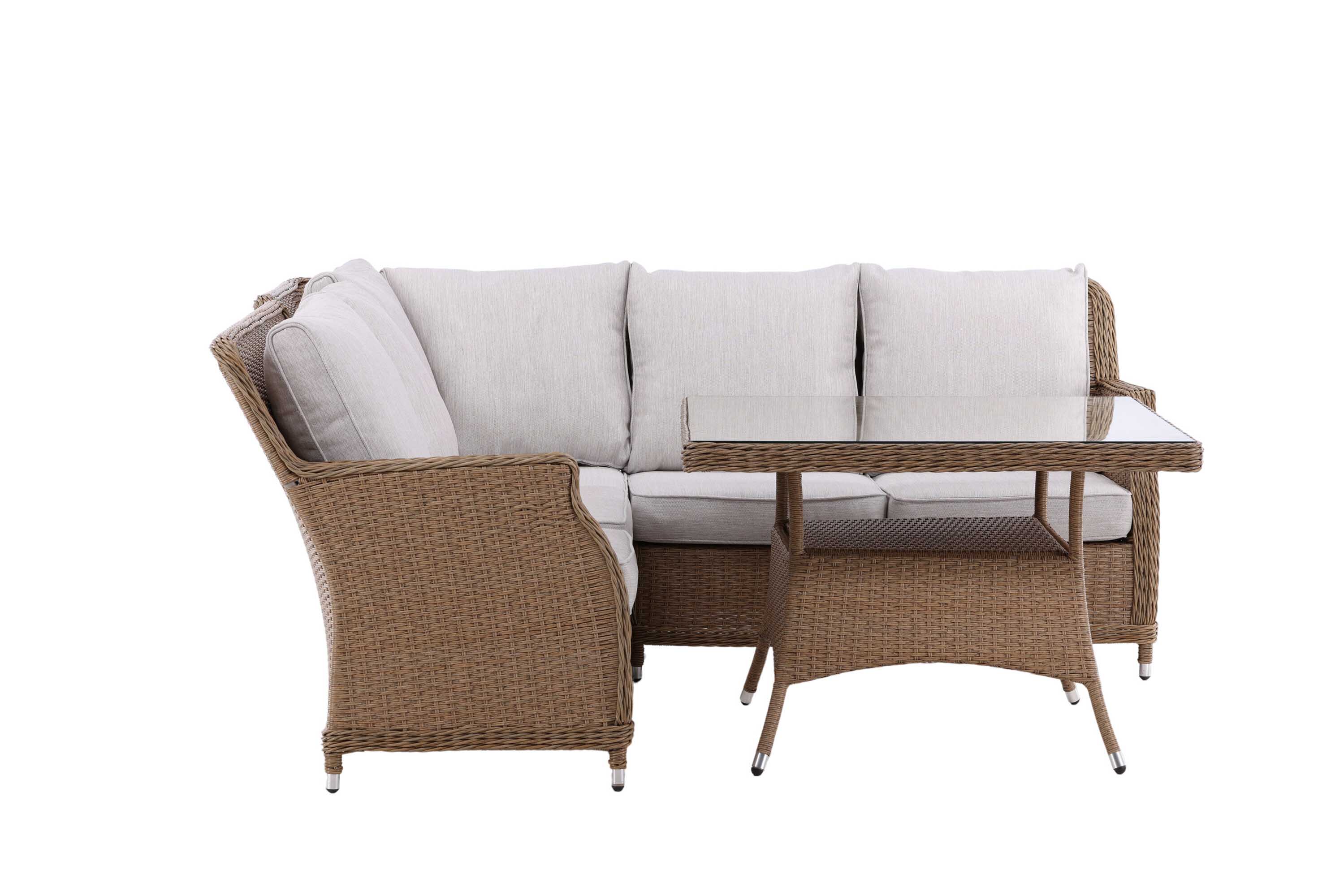 Venture Design Vikelund soffgrupp Natur med beige dyna 3-sitsavslut, 2-sitsavslut, hörn & bord 100x100 cm
