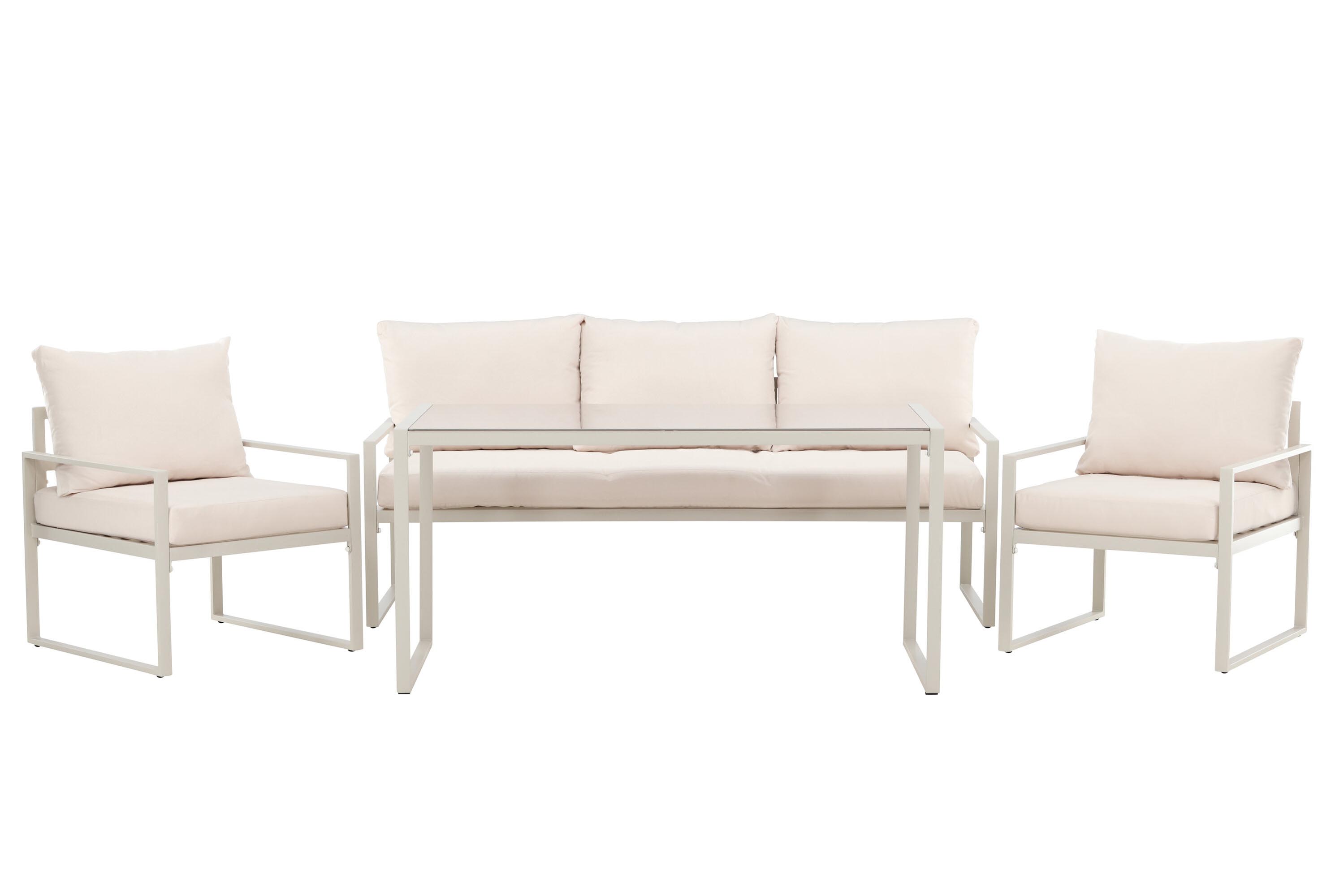 Venture Design Catania soffgrupp Beige 3-sitssoffa, 2 fåtöljer & bord 135 x 70 cm