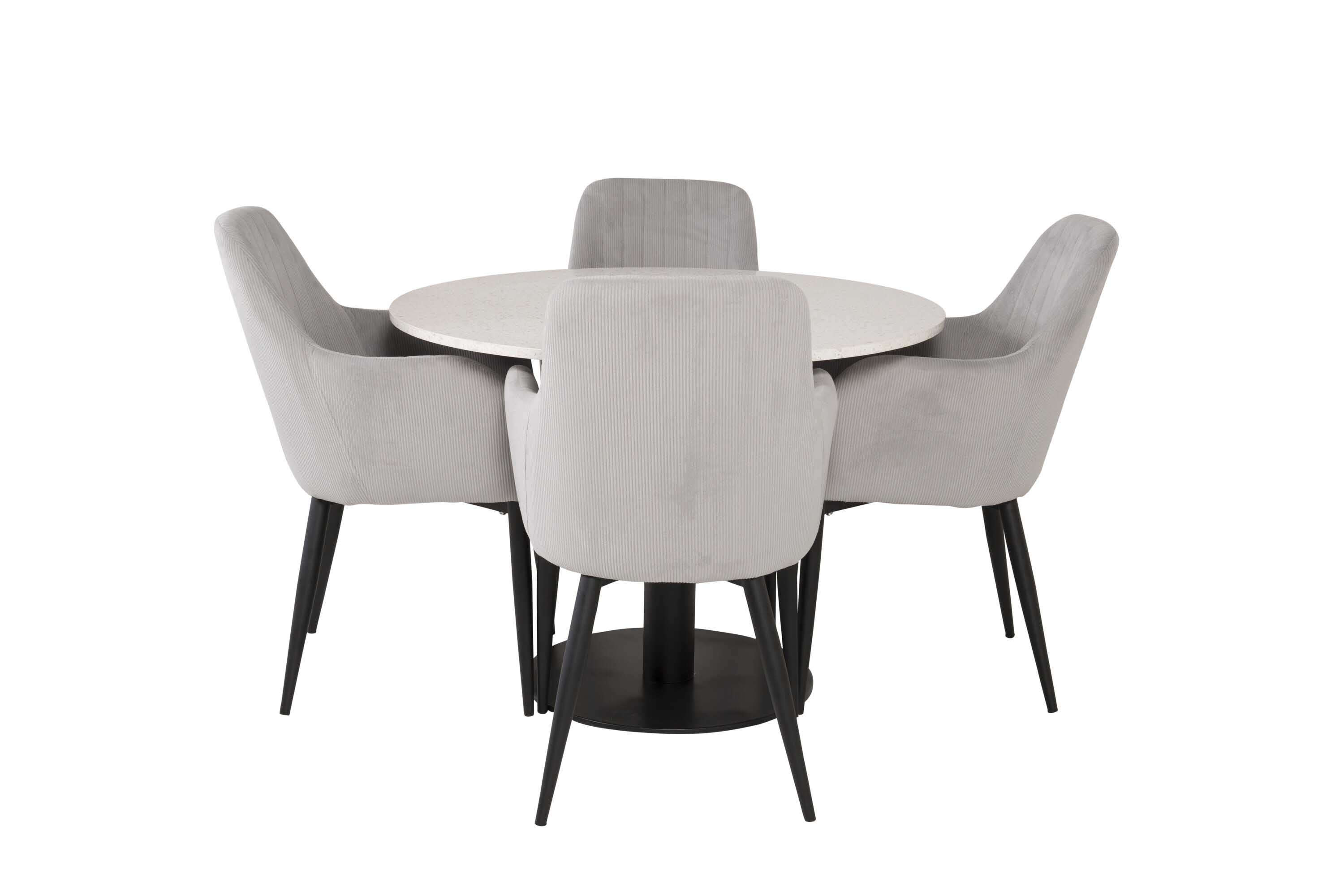 Venture Design Razzia & Comfort matgrupp Vit/grå 4 st stolar & bord 106 cm