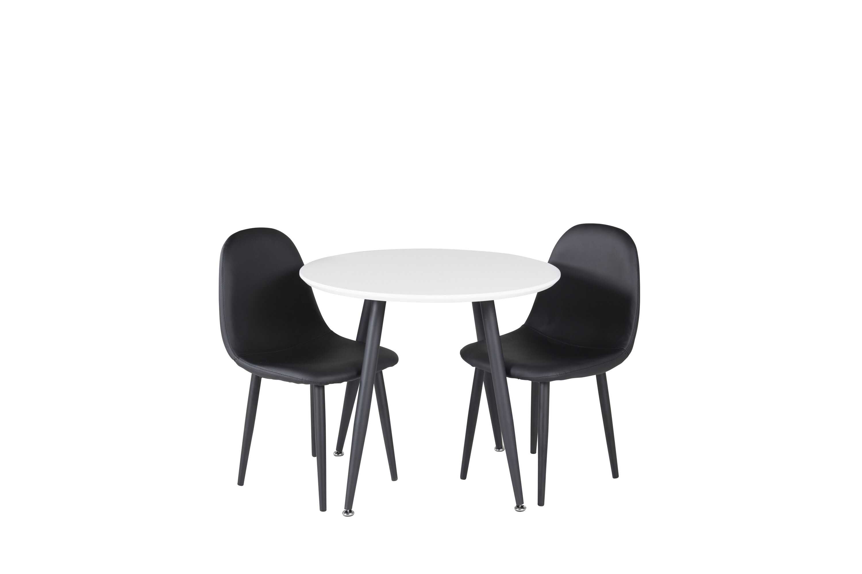Venture Design Plaza & Polar matgrupp Vit/svart 2 st stolar & bord 60 cm