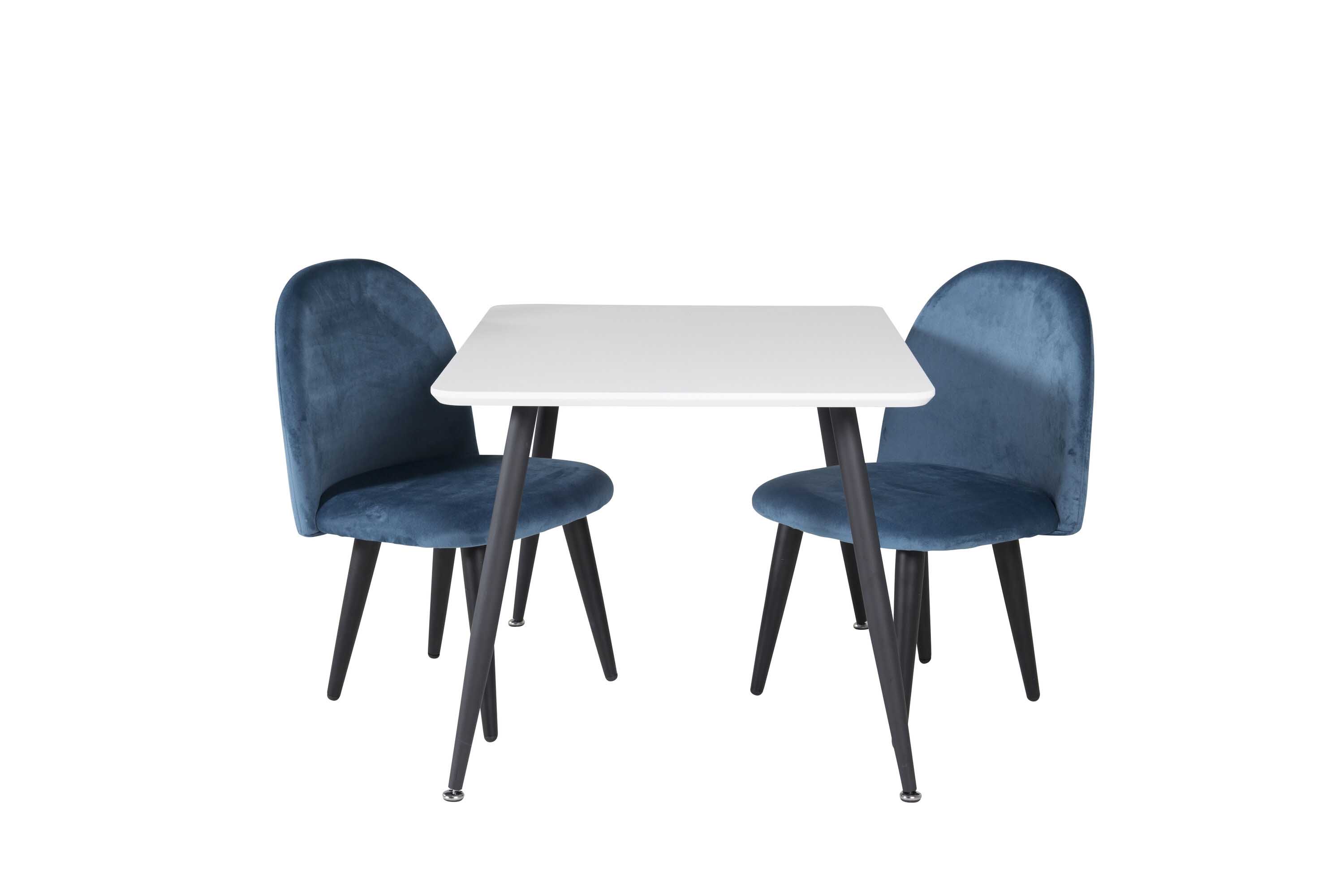 Venture Design Polar & Velvet matgrupp Vit/blå 2 st stolar & bord 80 x 60 cm