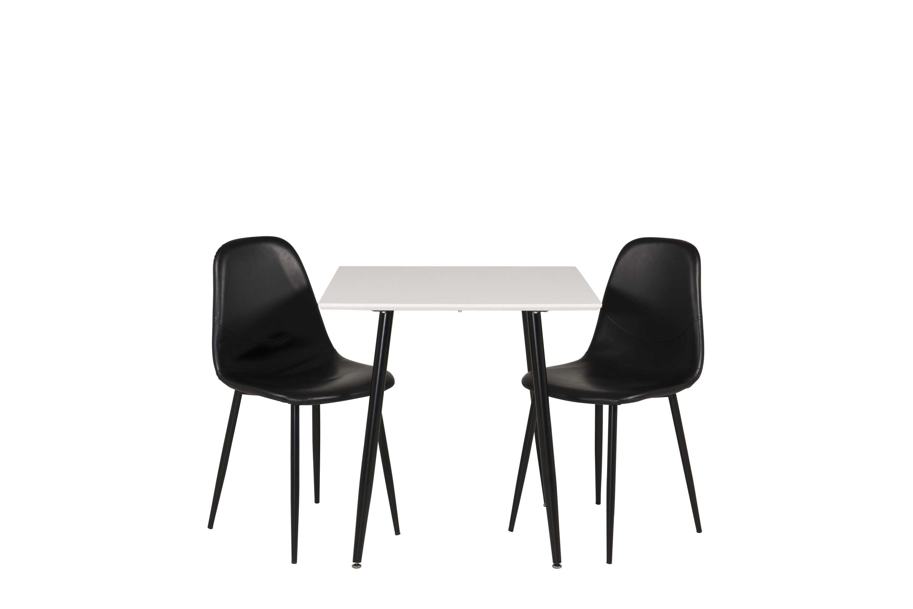 Venture Design Polar & Polar matgrupp Vit/svart 2 st stolar & bord 75 x 75 cm