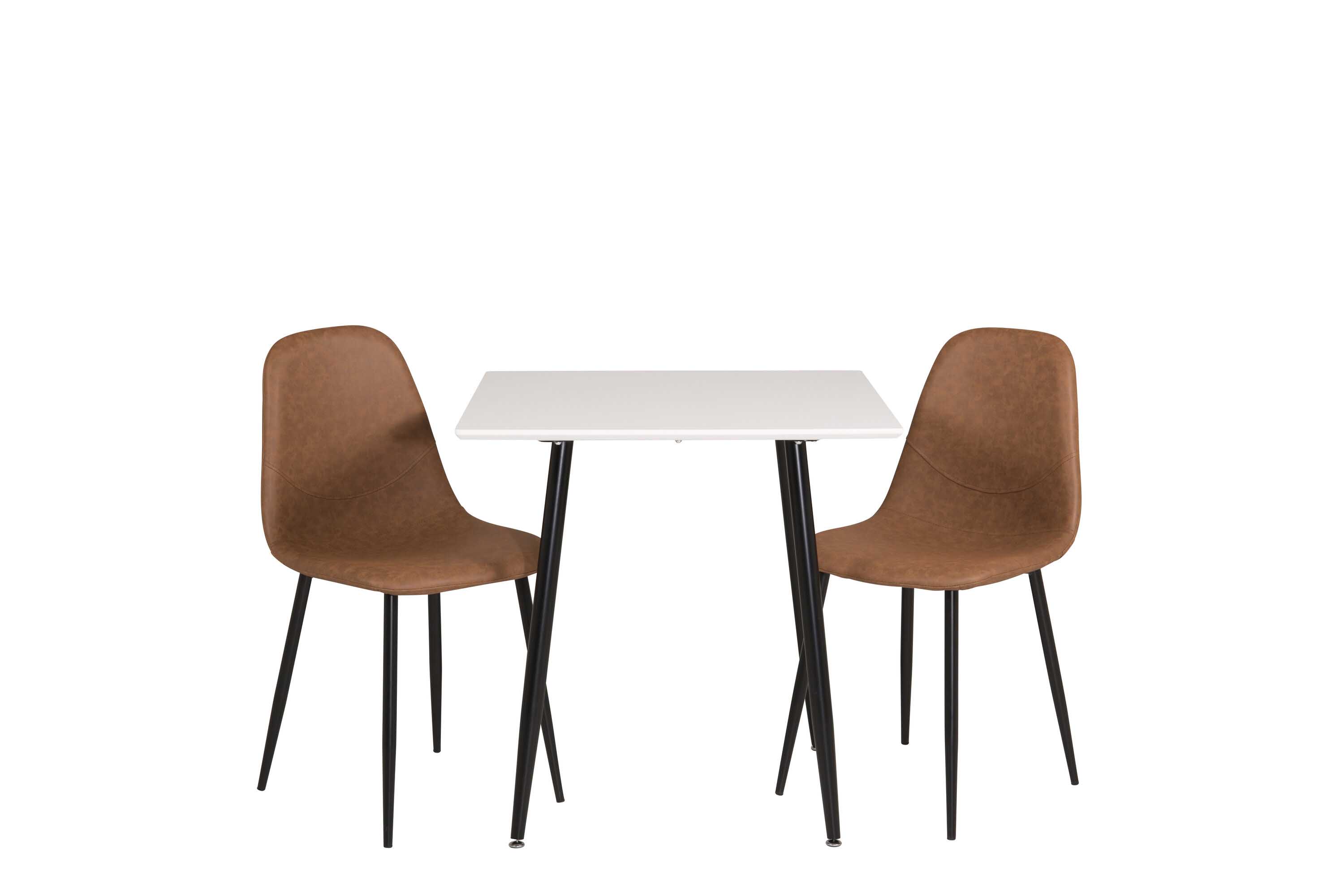 Venture Design Polar & Polar matgrupp Vit/brun 2 st stolar & bord 75 x 75 cm