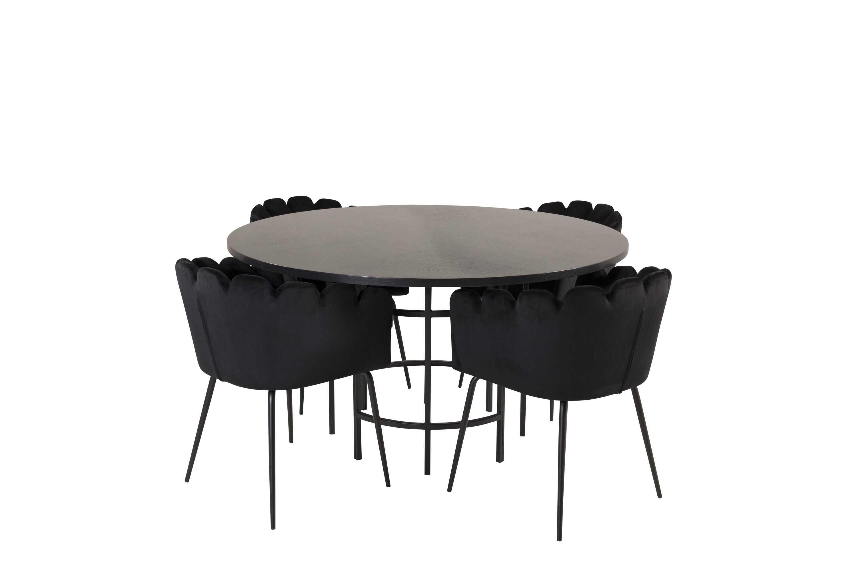 Venture Design Copenhagen & Limhamn matgrupp Svart/svart 4 st stolar & bord 140 cm