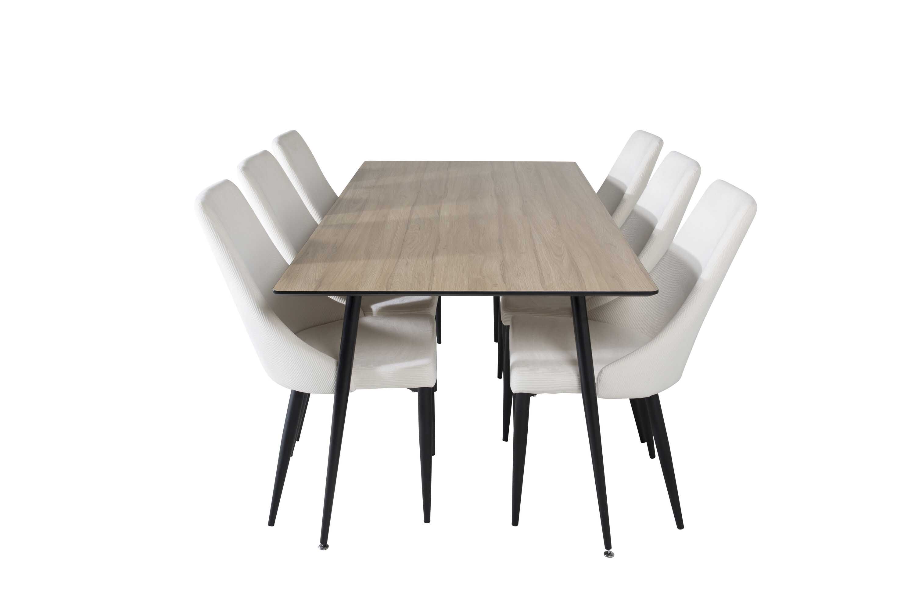 Venture Design Silar & Leone matgrupp Natur/beige 6 st stolar & bord 180 x 90 cm