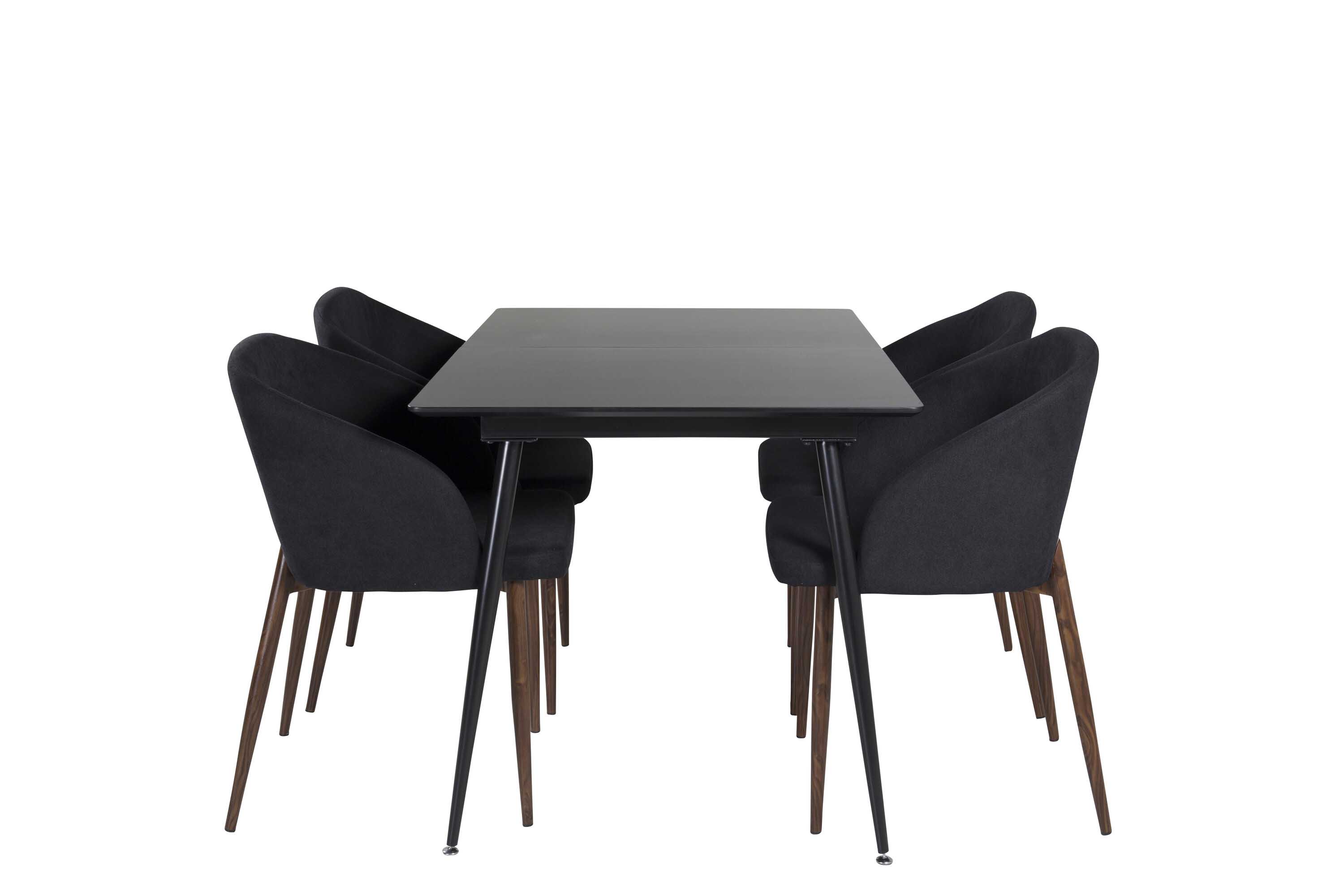 Venture Design Silar & Arch matgrupp Svart/svart 4 st stolar & bord 120 x 90 cm