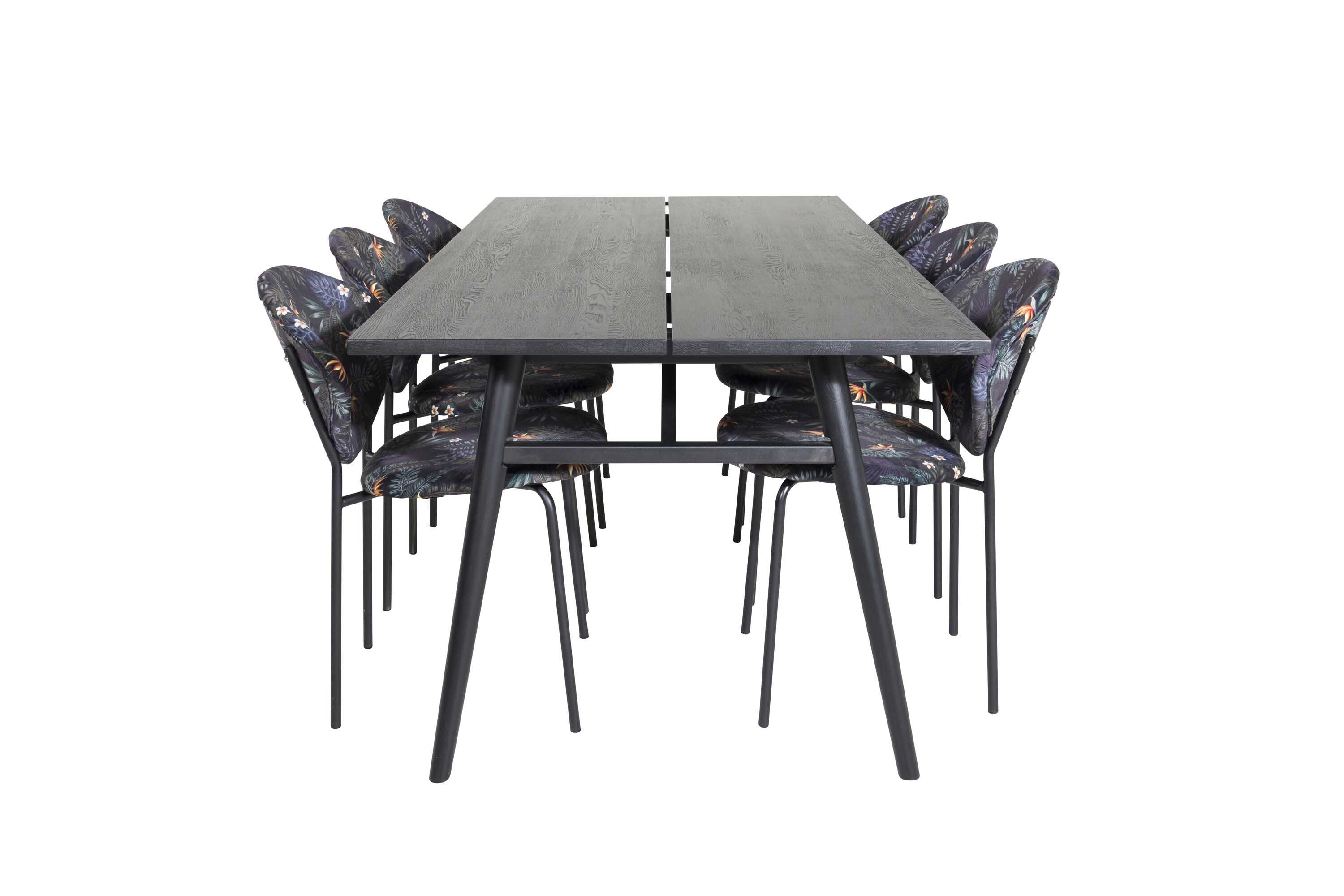 Venture Design Sleek & Vault matgrupp Svart/multifärg 6 st stolar & bord 195 x 95 cm