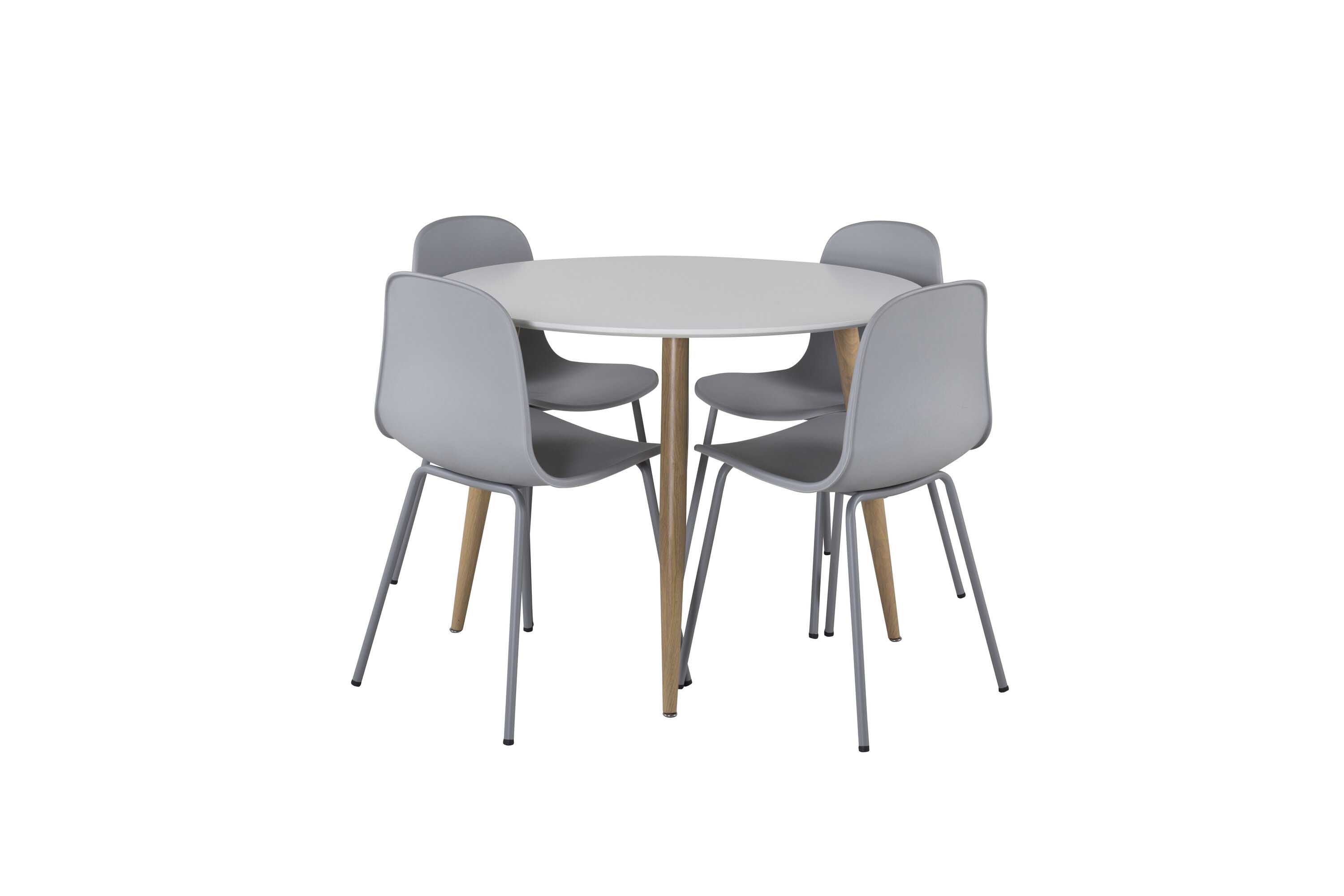 Venture Design Plaza & Arctic matgrupp Vit/grå 4 st stolar & bord 100 cm