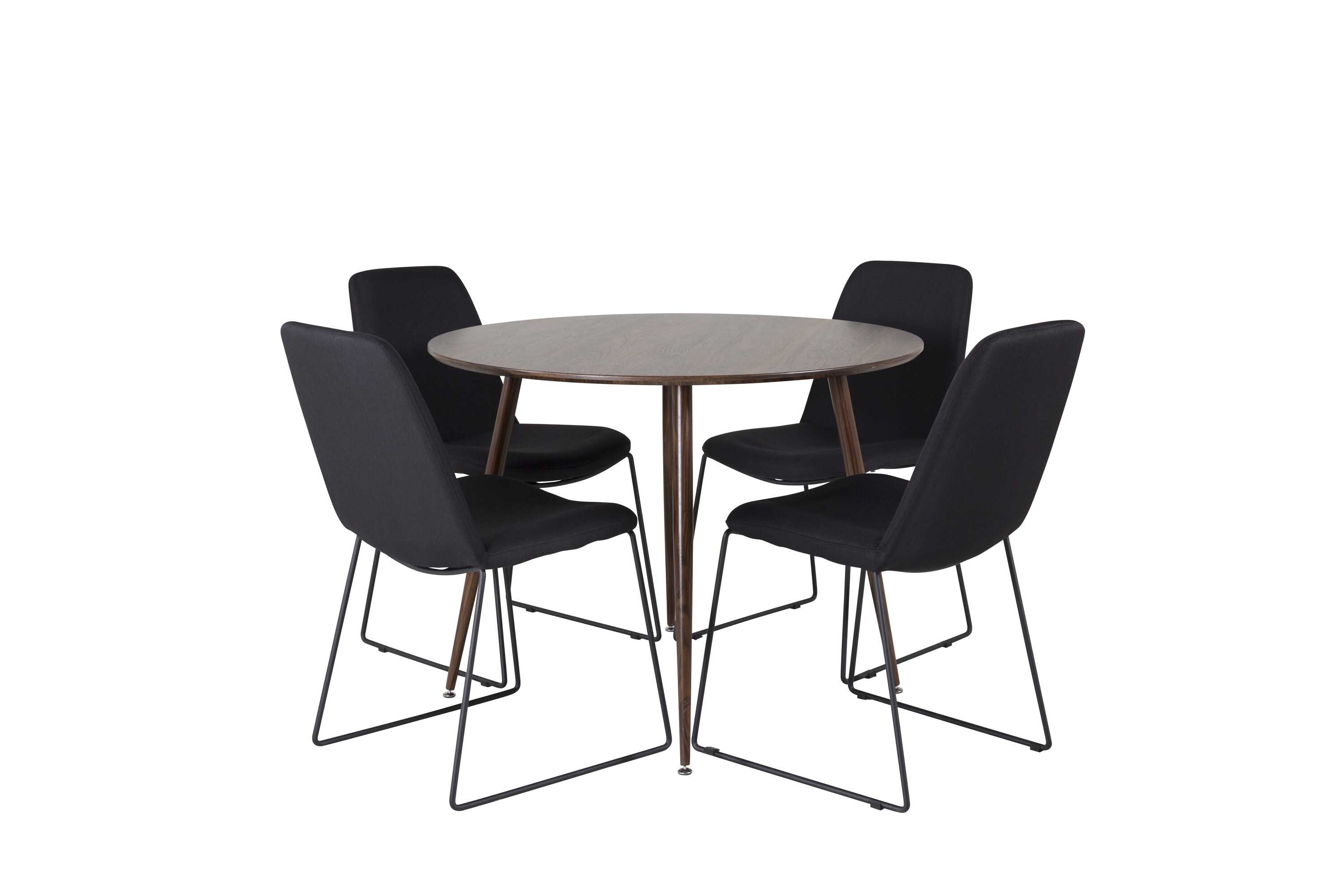 Venture Design Plaza & Muce matgrupp Brun/svart 4 st stolar & bord 100 cm