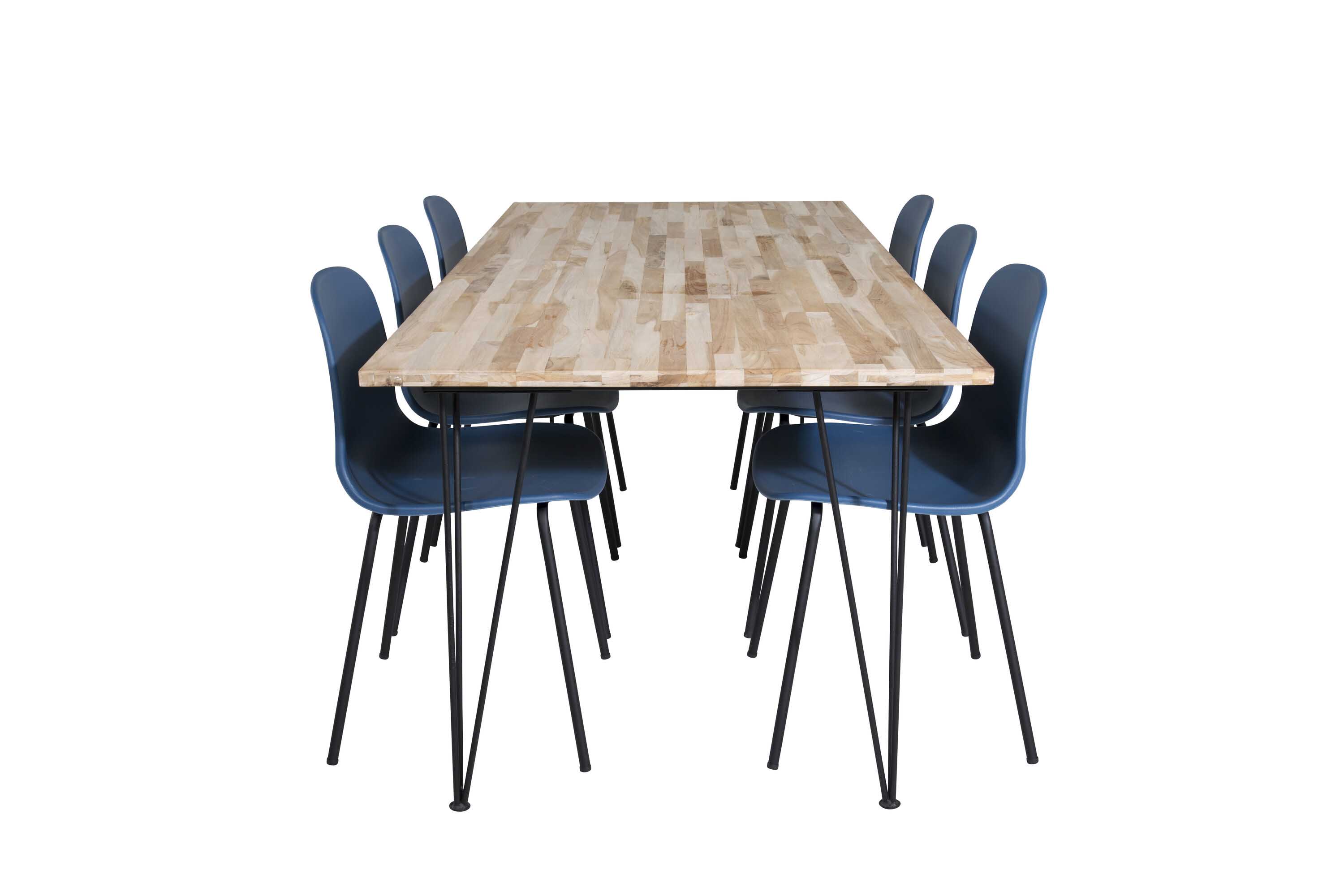 Venture Design Bali & Arctic matgrupp Natur/blå 6 st stolar & bord 200 x 90 cm