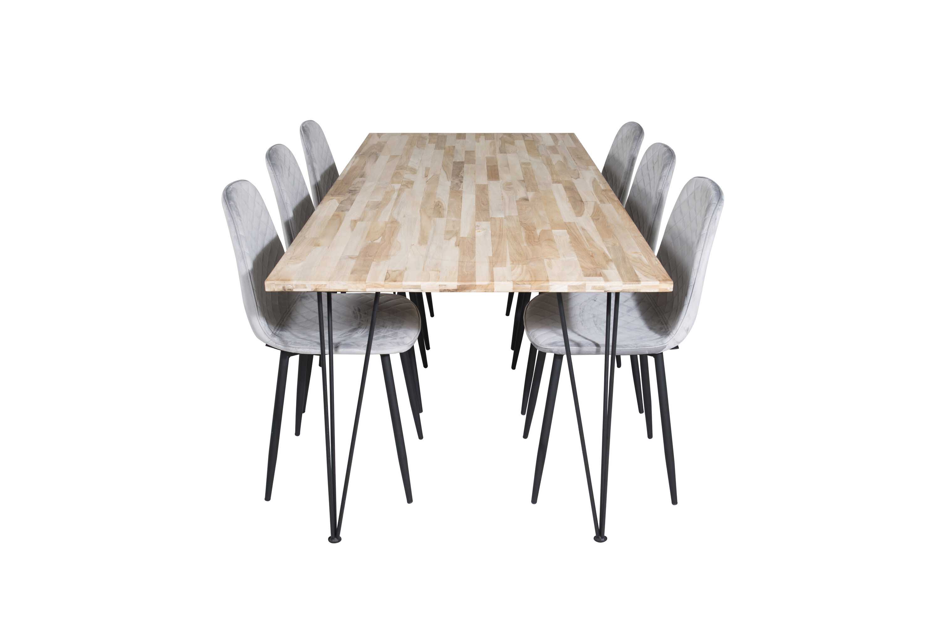 Venture Design Bali & Polar matgrupp Natur/grå 6 st stolar & bord 200 x 90 cm