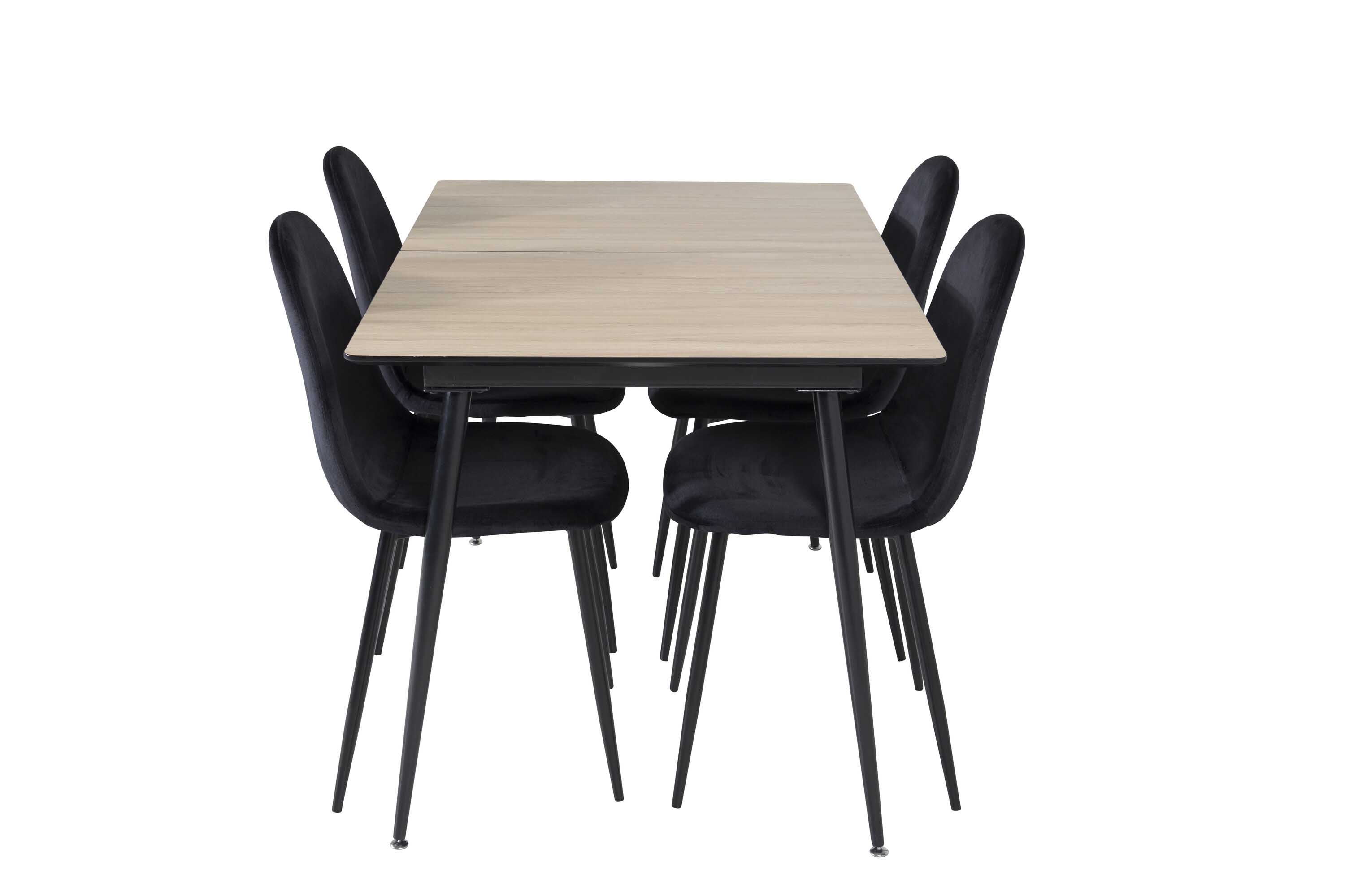 Venture Design Silar & Polar matgrupp Natur/svart 4 st stolar & bord 120 x 90 cm
