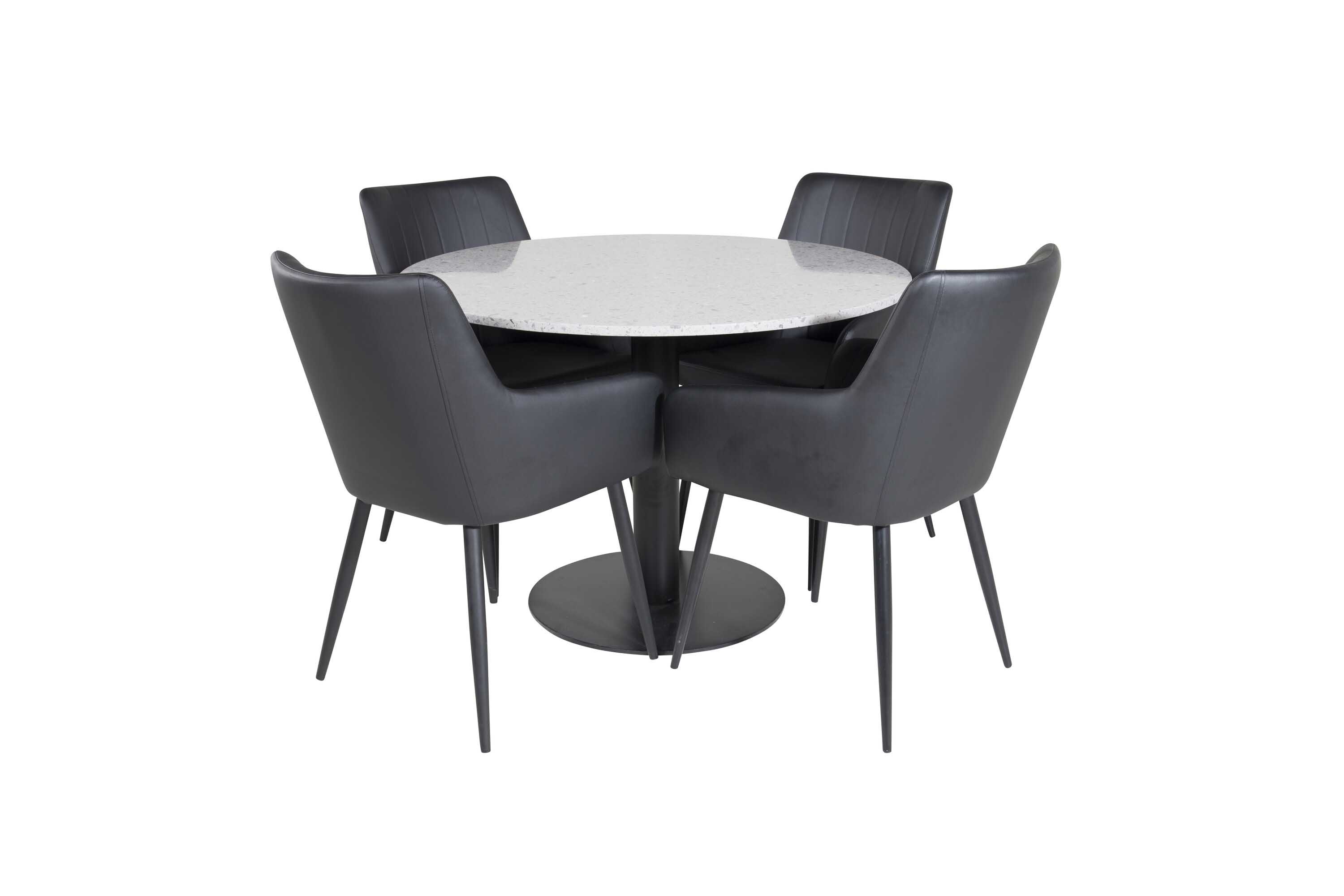 Venture Design Razzia & Comfort matgrupp Grå/svart 4 st stolar & bord 106 cm