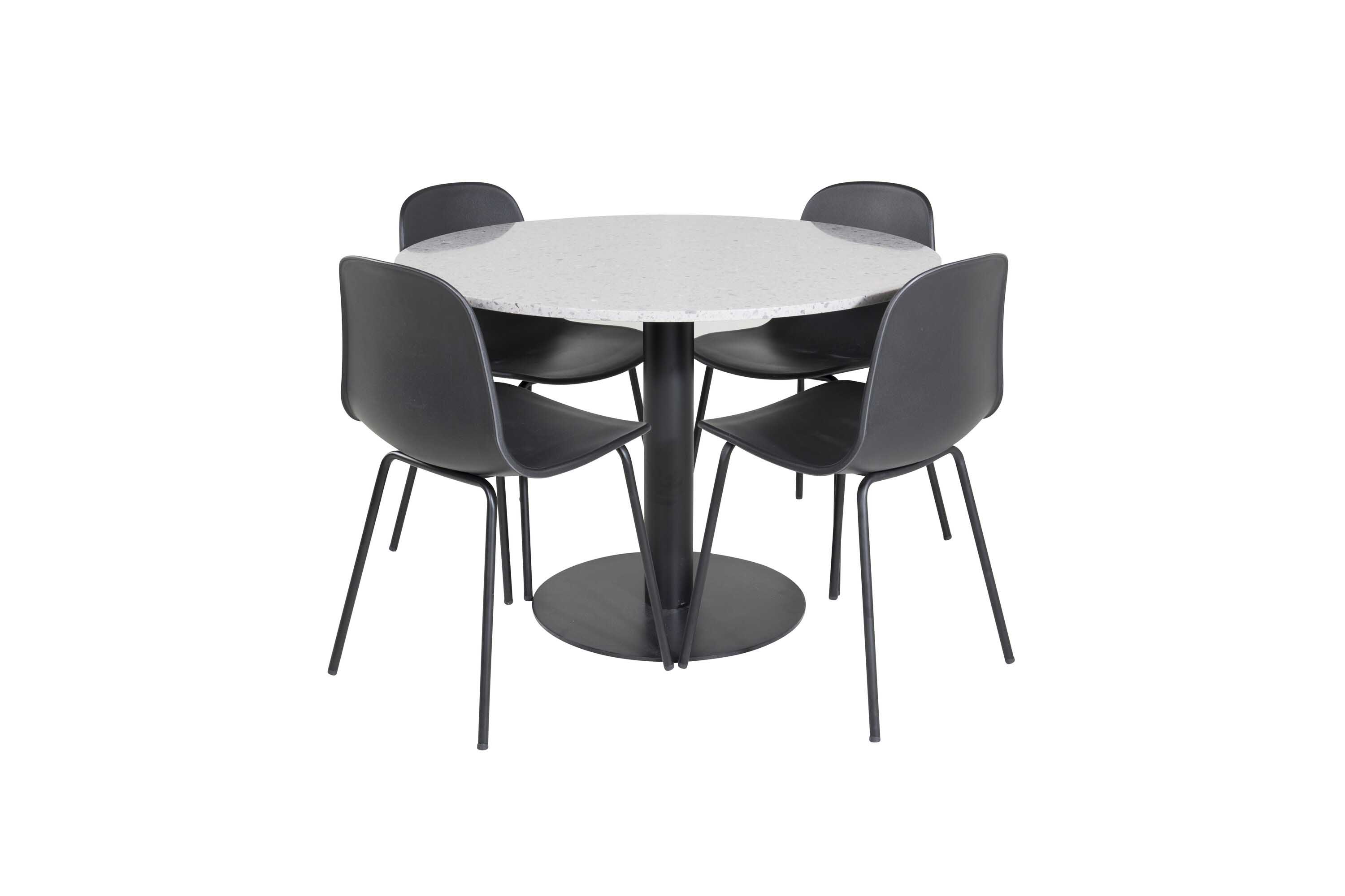 Venture Design Razzia & Arctic matgrupp Grå/svart 4 st stolar & bord 106 cm