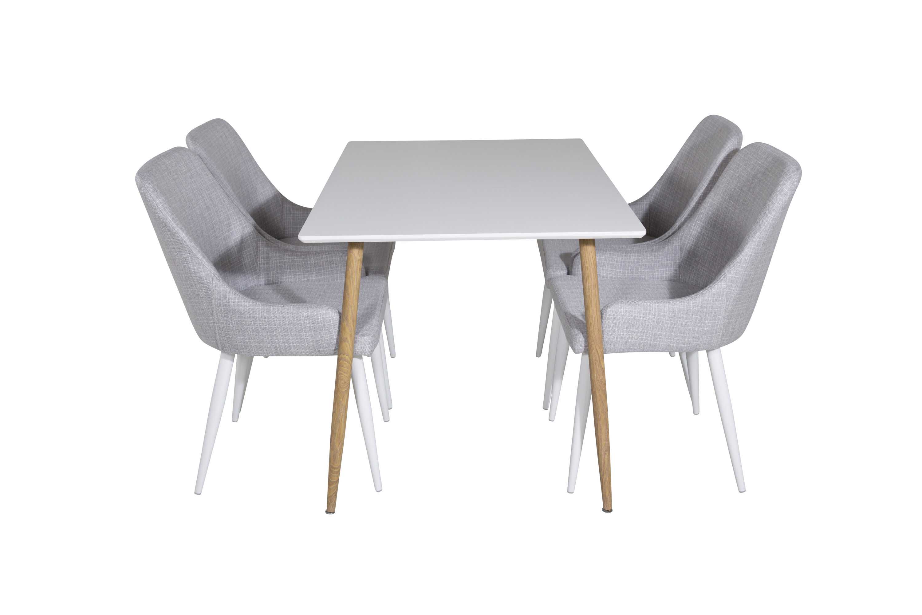 Venture Design Polar & Plaza matgrupp Vit/grå 4 st stolar & bord 120 x 75 cm