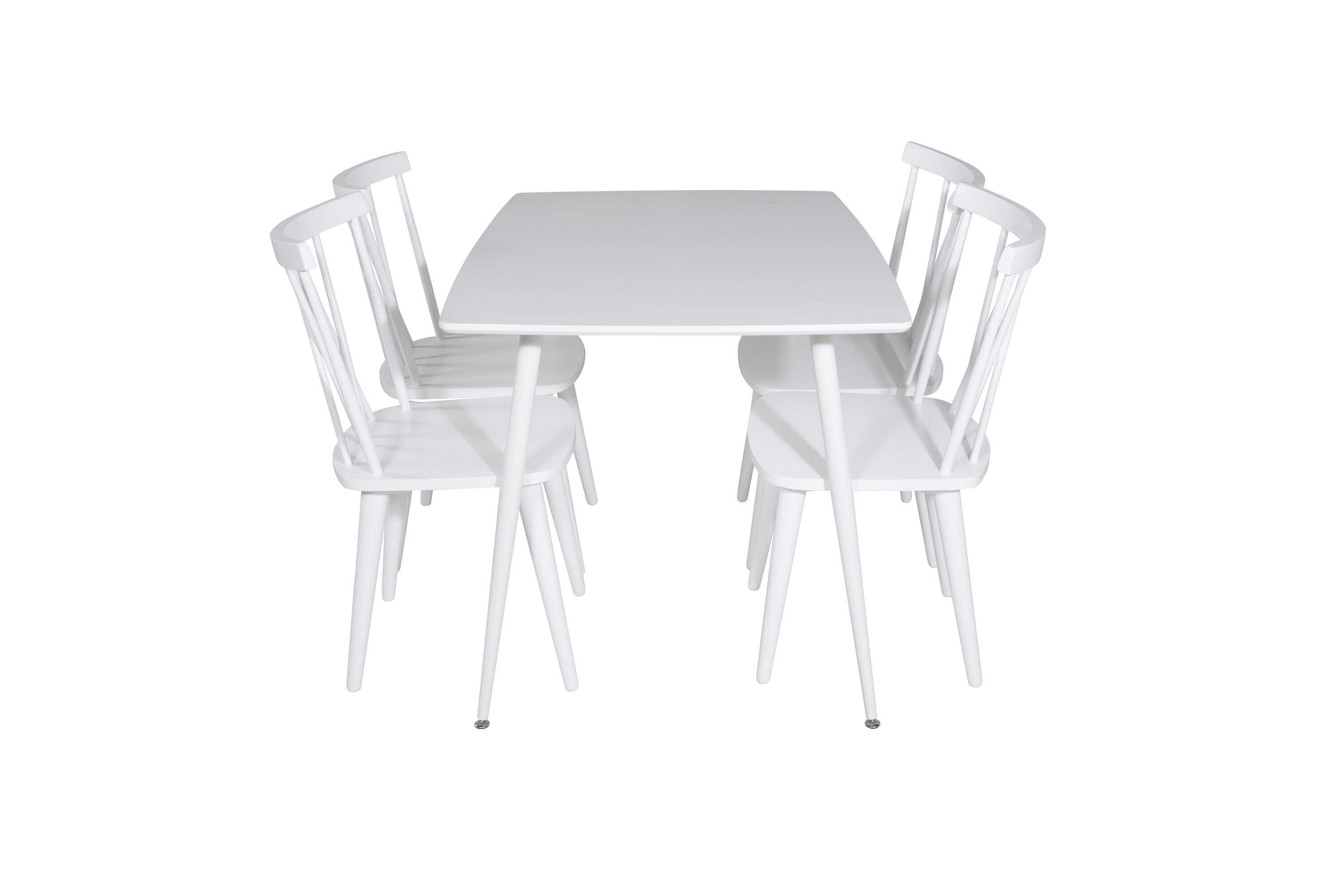 Venture Design Polar & Mariette matgrupp Vit/vit 4 st stolar & bord 120 x 80 cm