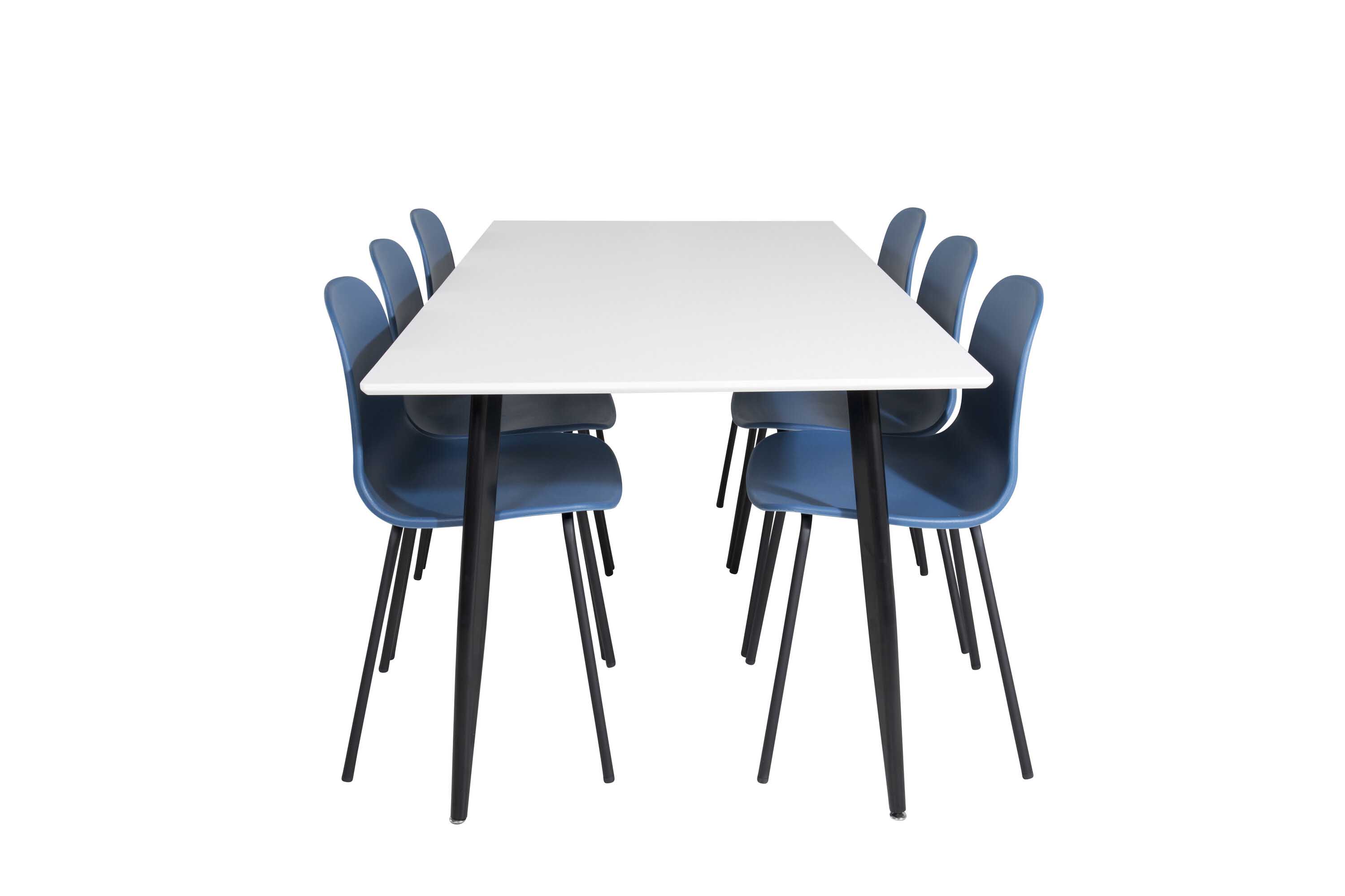 Venture Design Polar & Arctic matgrupp Vit/blå 6 st stolar & bord 180 x 90 cm