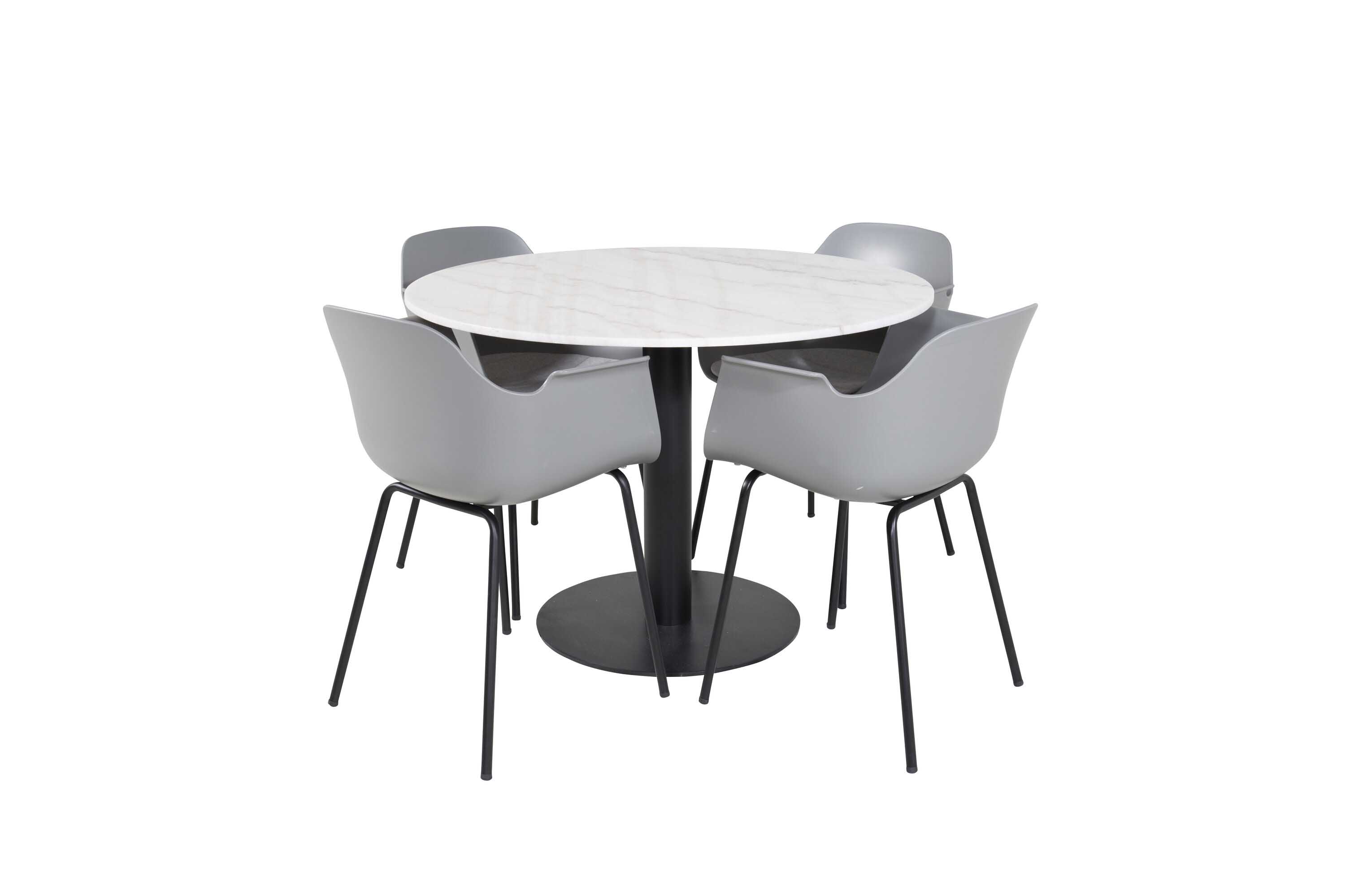 Venture Design Estelle & Comfort matgrupp Vit/grå 4 st stolar & bord 106 cm