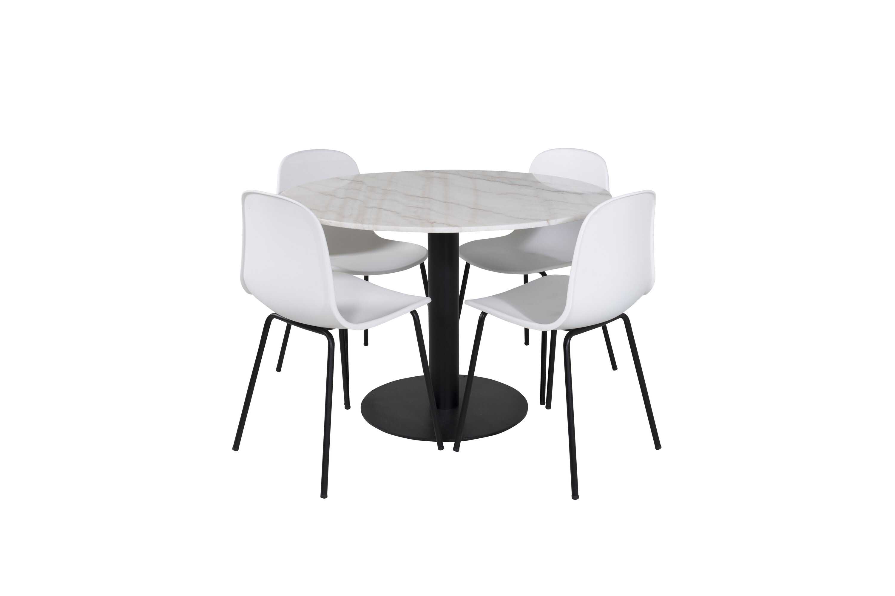 Venture Design Estelle & Arctic matgrupp Vit/vit 4 st stolar & bord 106 cm