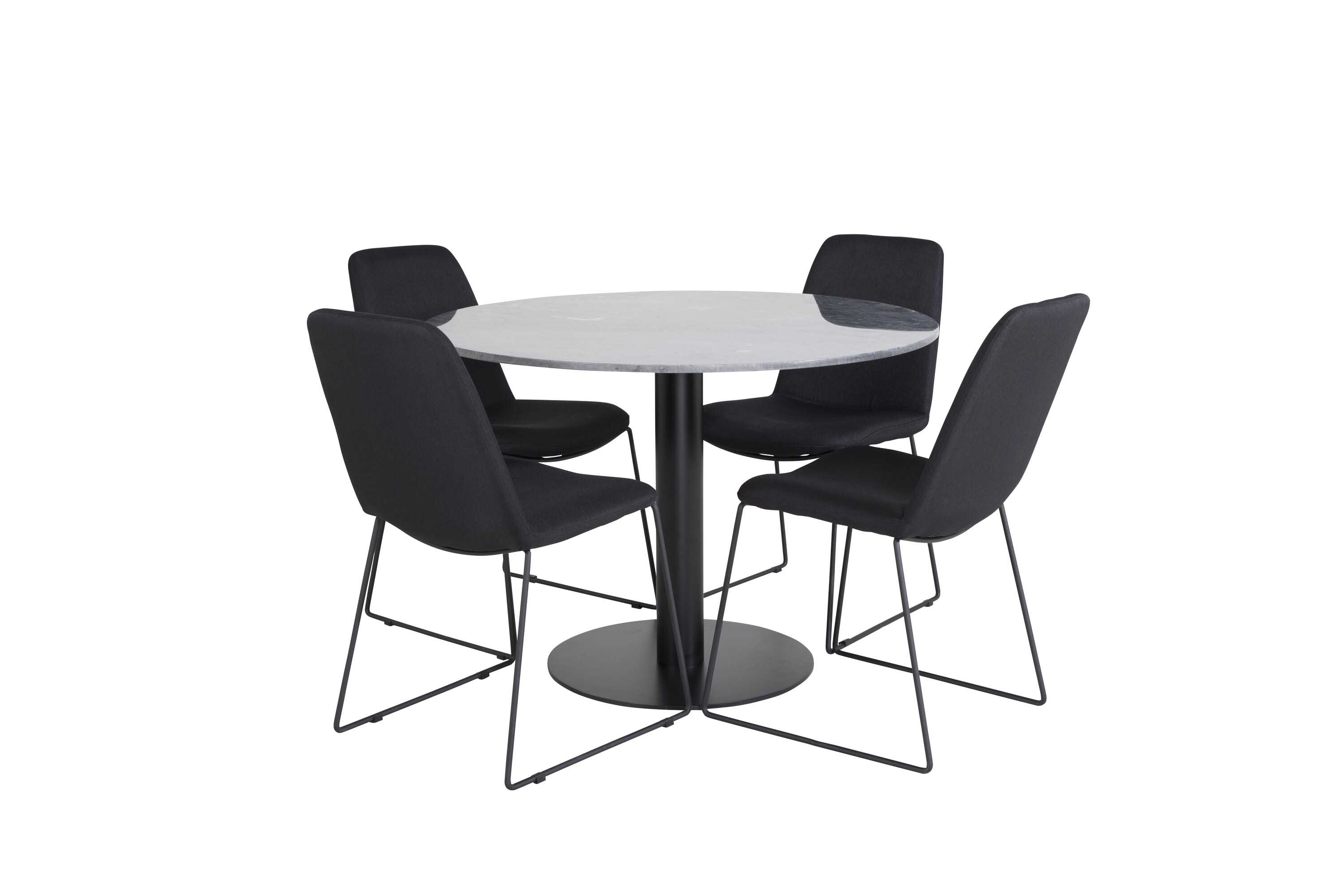 Venture Design Estelle & Muce matgrupp Svart/svart 4 st stolar & bord 106 cm