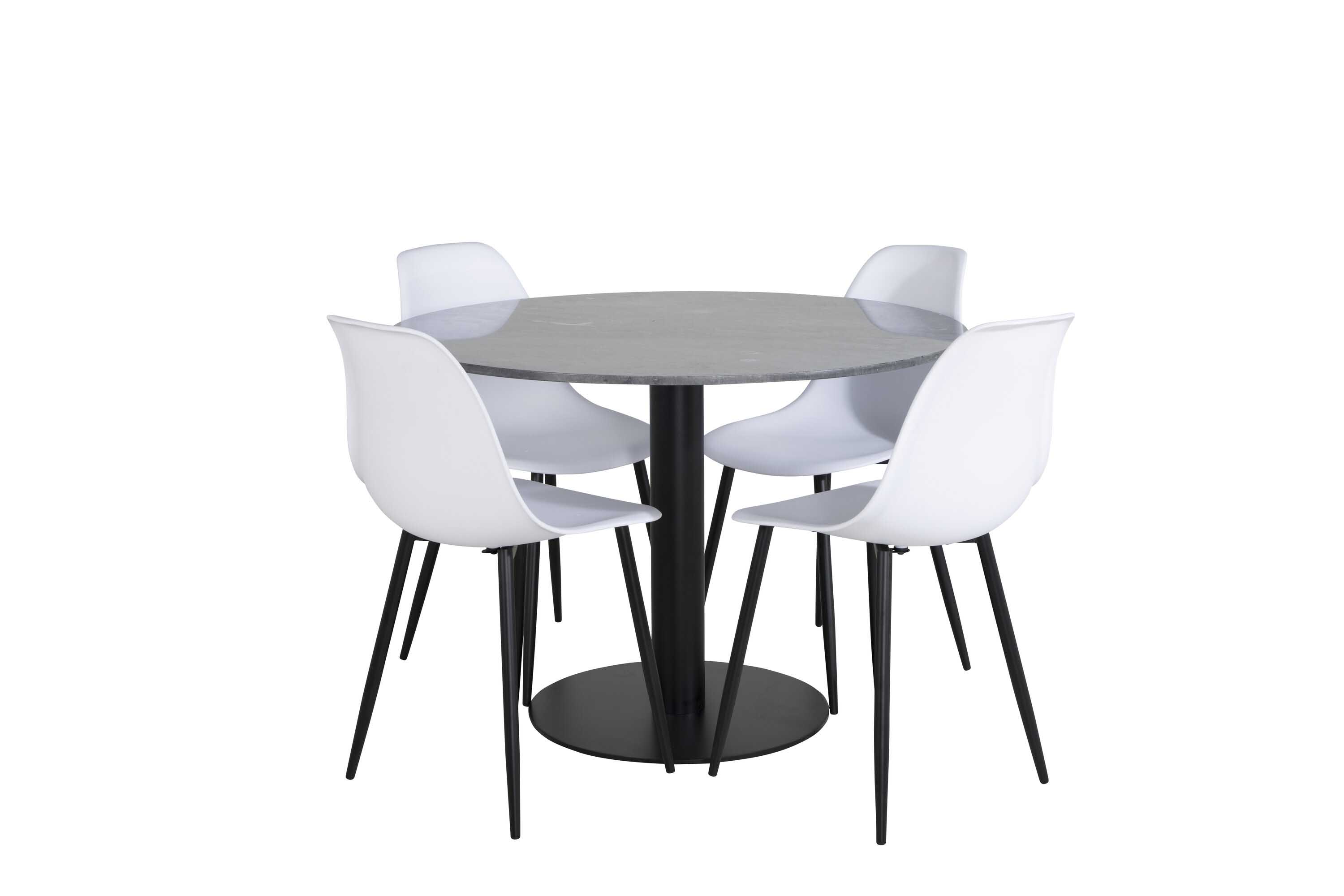 Venture Design Estelle & Polar matgrupp Svart/vit 4 st stolar & bord 106 cm