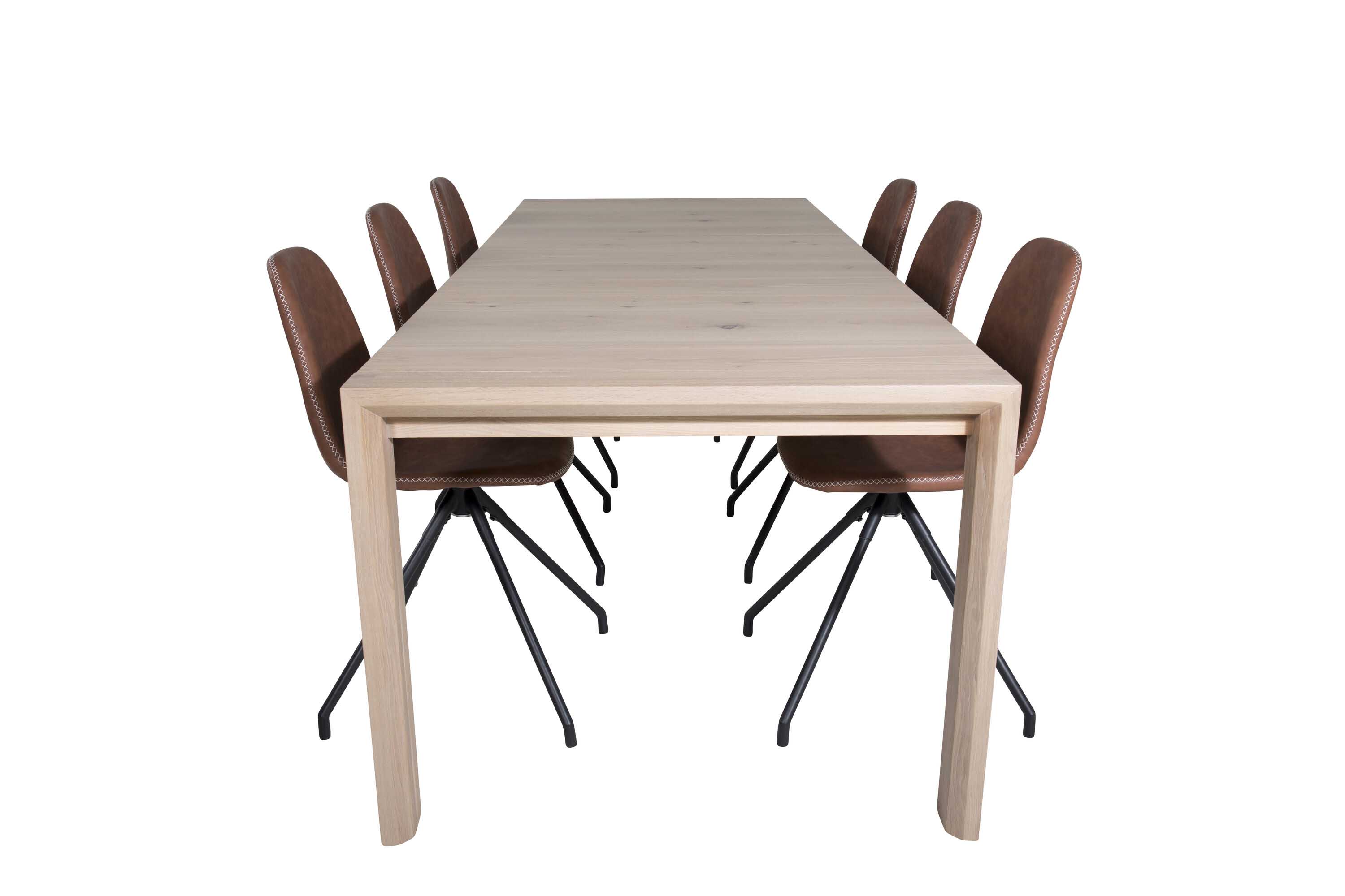 Venture Design Slider & Polar matgrupp Natur/brun 6 st stolar & bord 170 x 95 cm