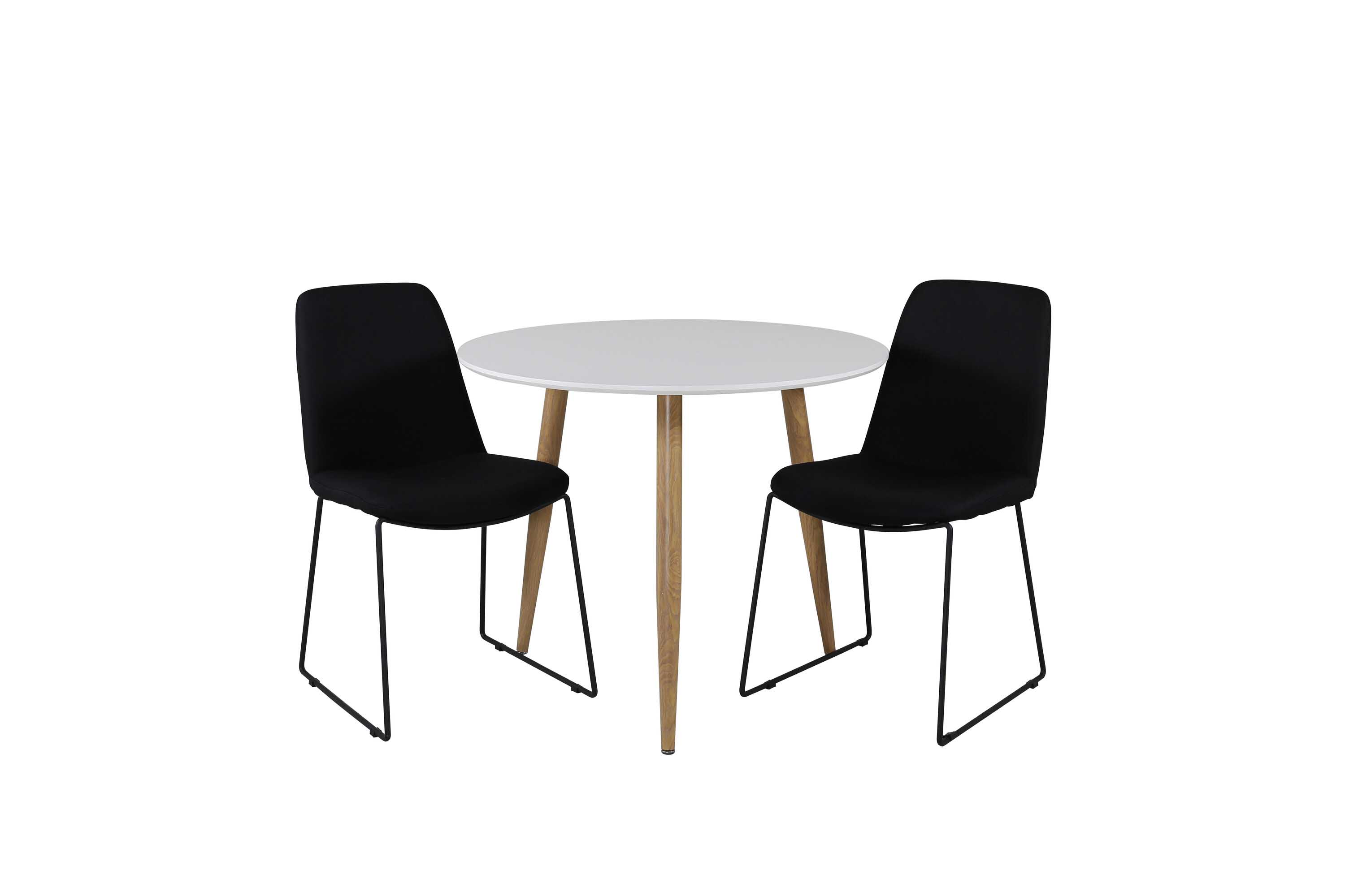 Venture Design Polar & Muce matgrupp Vit/svart 2 st stolar & bord 90 cm