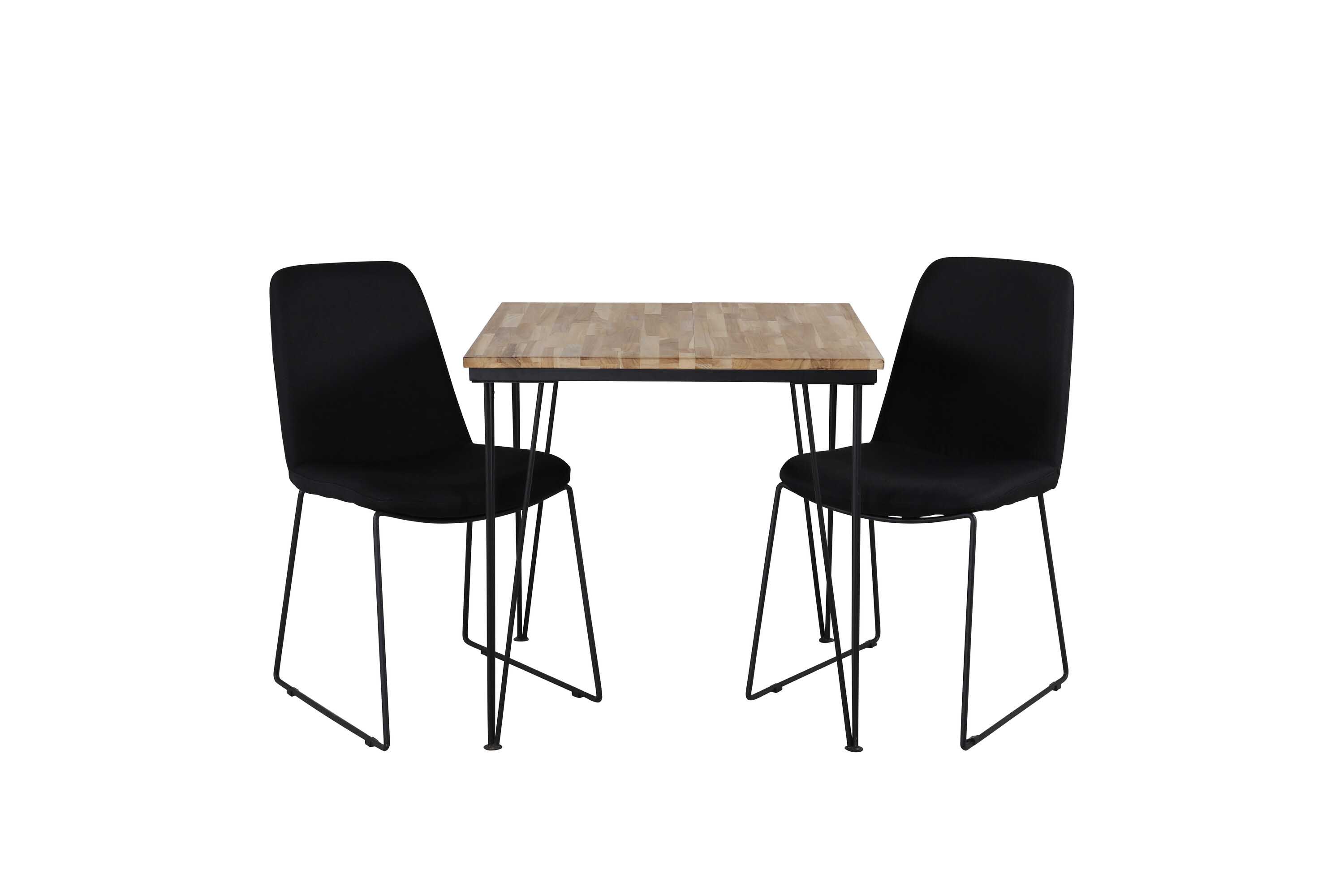 Venture Design Bali & Muce matgrupp Natur/svart 2 st stolar & bord 80 x 80 cm