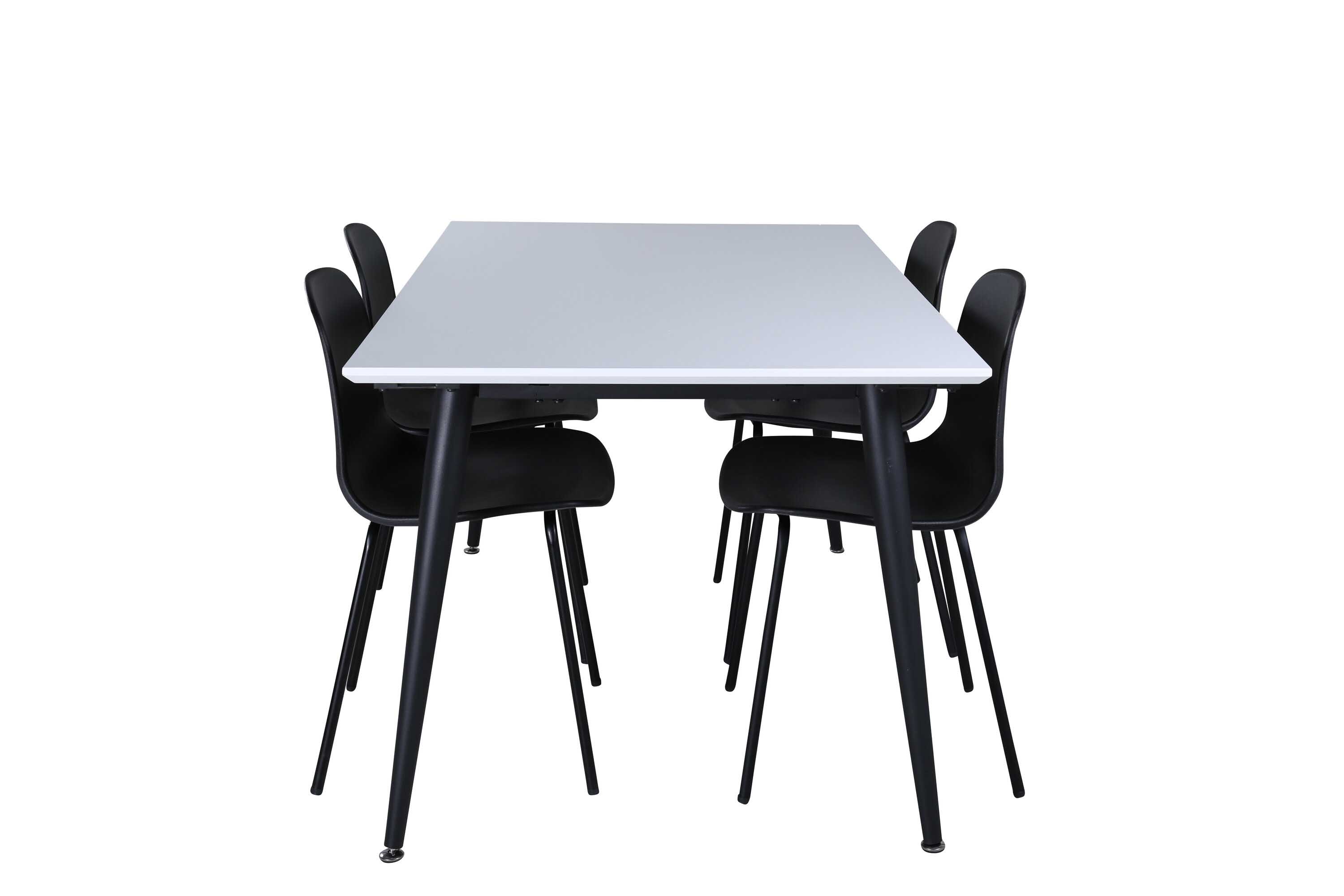 Venture Design Jimmy & Arctic matgrupp Svart/vit 4 stolar & bord 150 x 90 cm